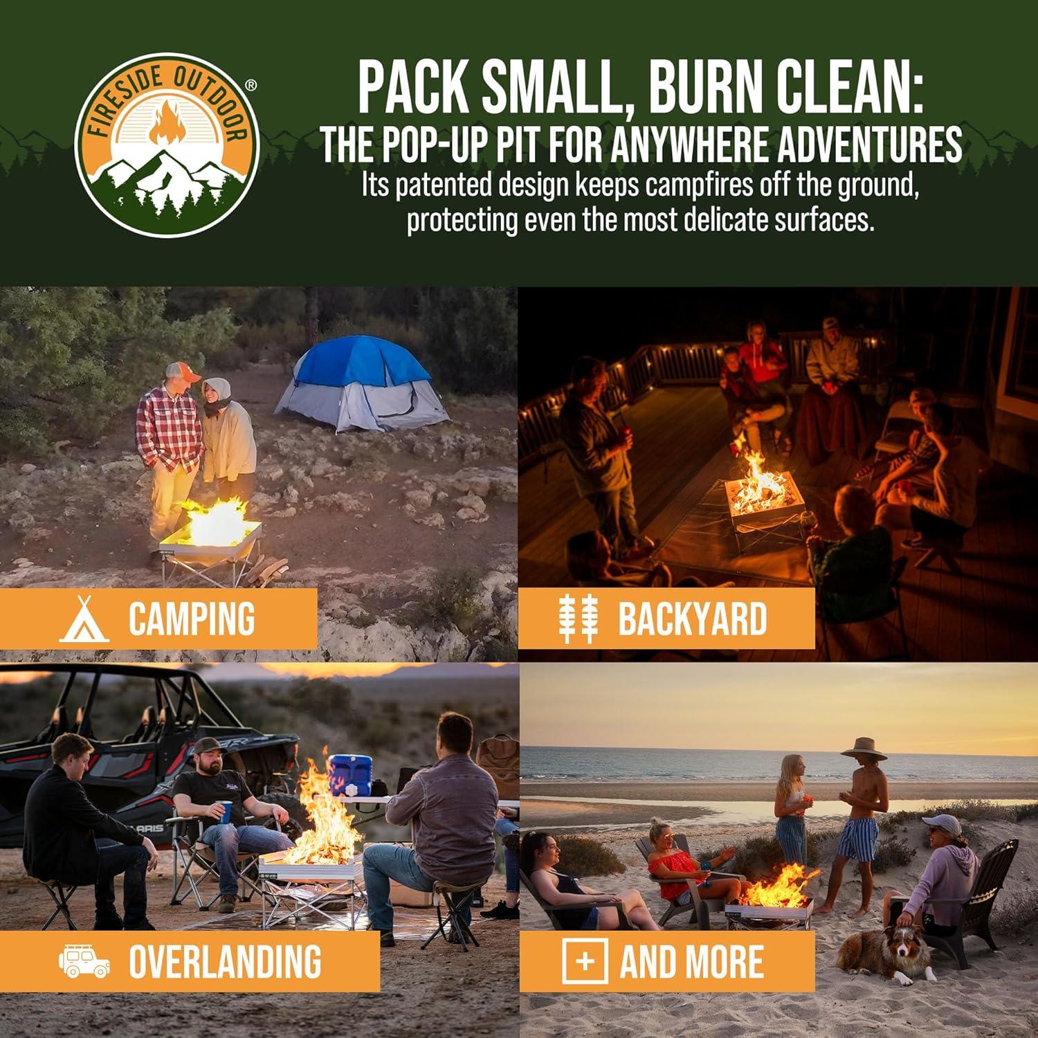 Fireside Outdoor Pop Up Pit Replacement Mesh 24"x24" for Small Portable Fire Pit Wood Burning, Campfire Pits, Mesh Firepit, Camping Fire Pits Portable, Firepit Accessories, Outdoor Firepits