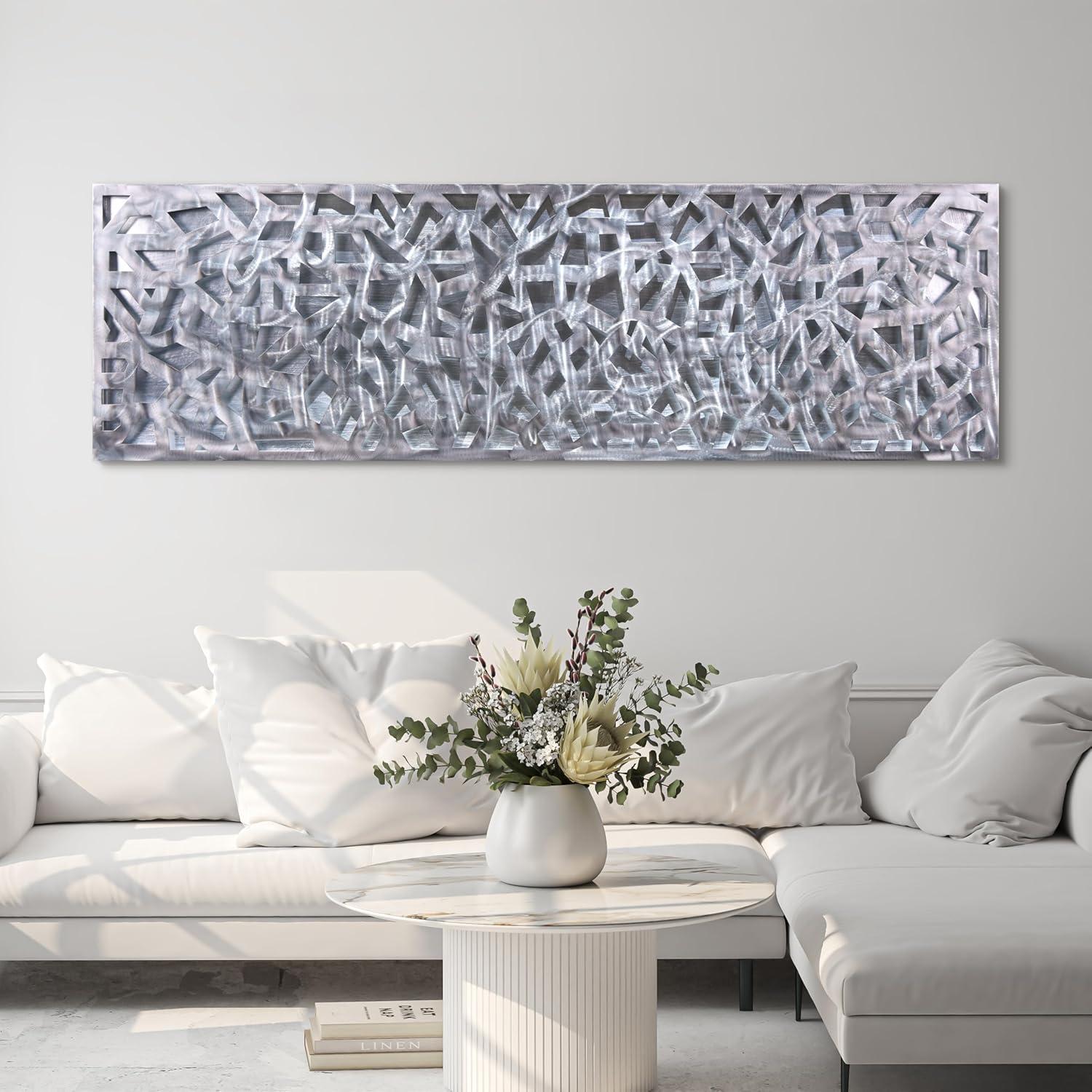 Empire Art Direct Radiant Fusion Leaf encased on a 3D Polished Steel Abstract Metal Wall Art
