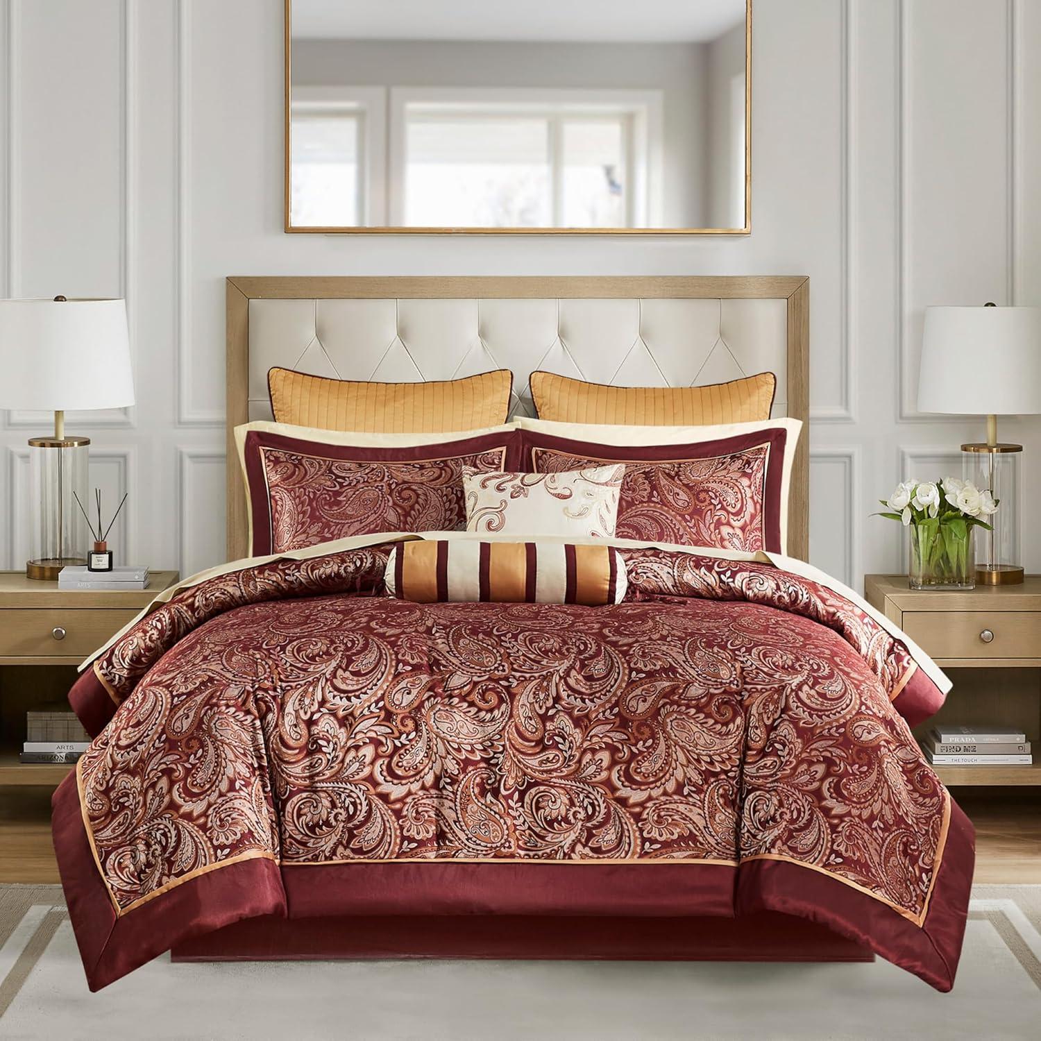 Aubrey 12 Piece Comforter Set with Cotton Bed Sheets