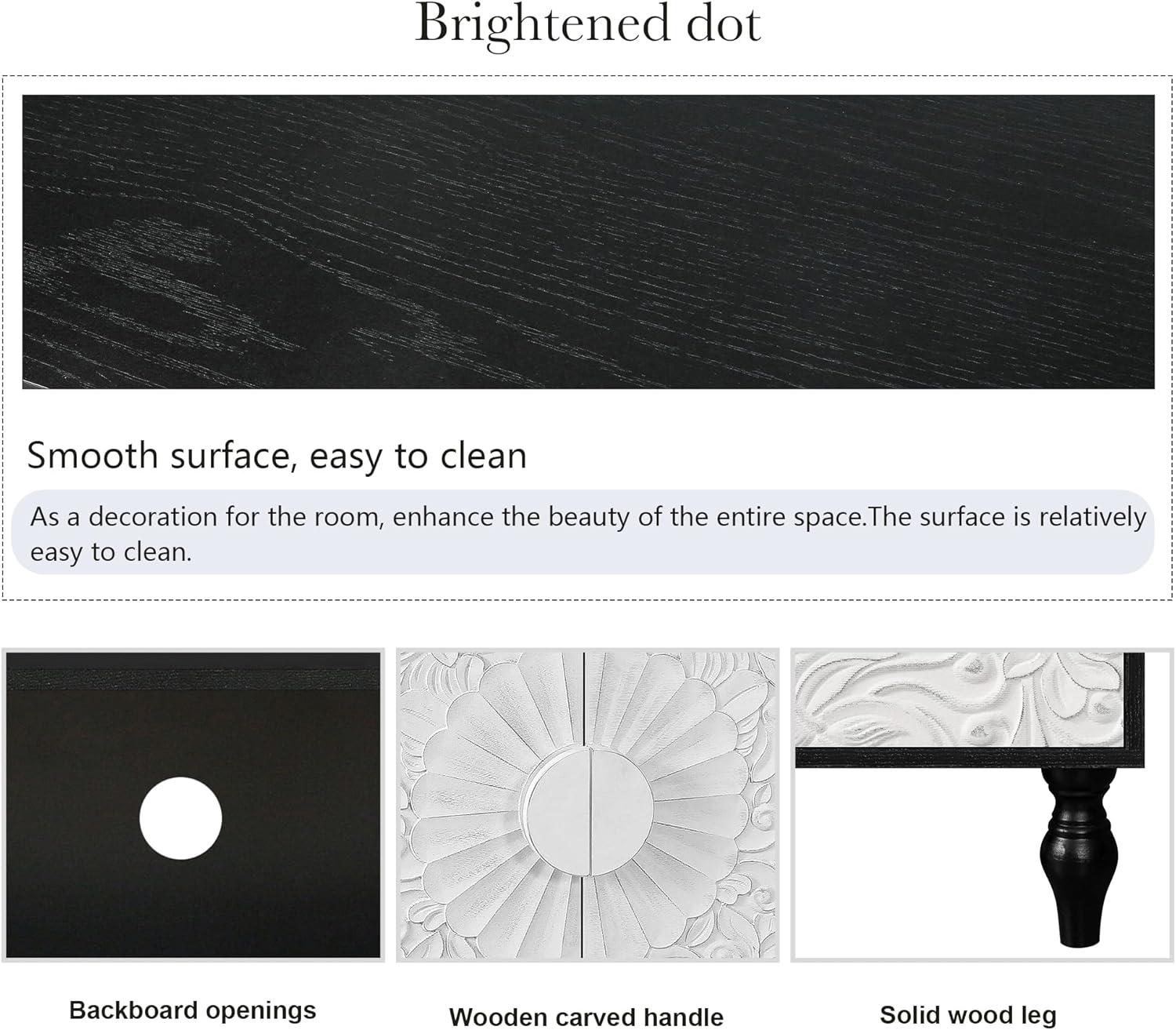 R&M Furniture Exquisite Sculpted Door and Premium Black Cabinet, a Showcase of Elegant Design and Versatile Functionality.