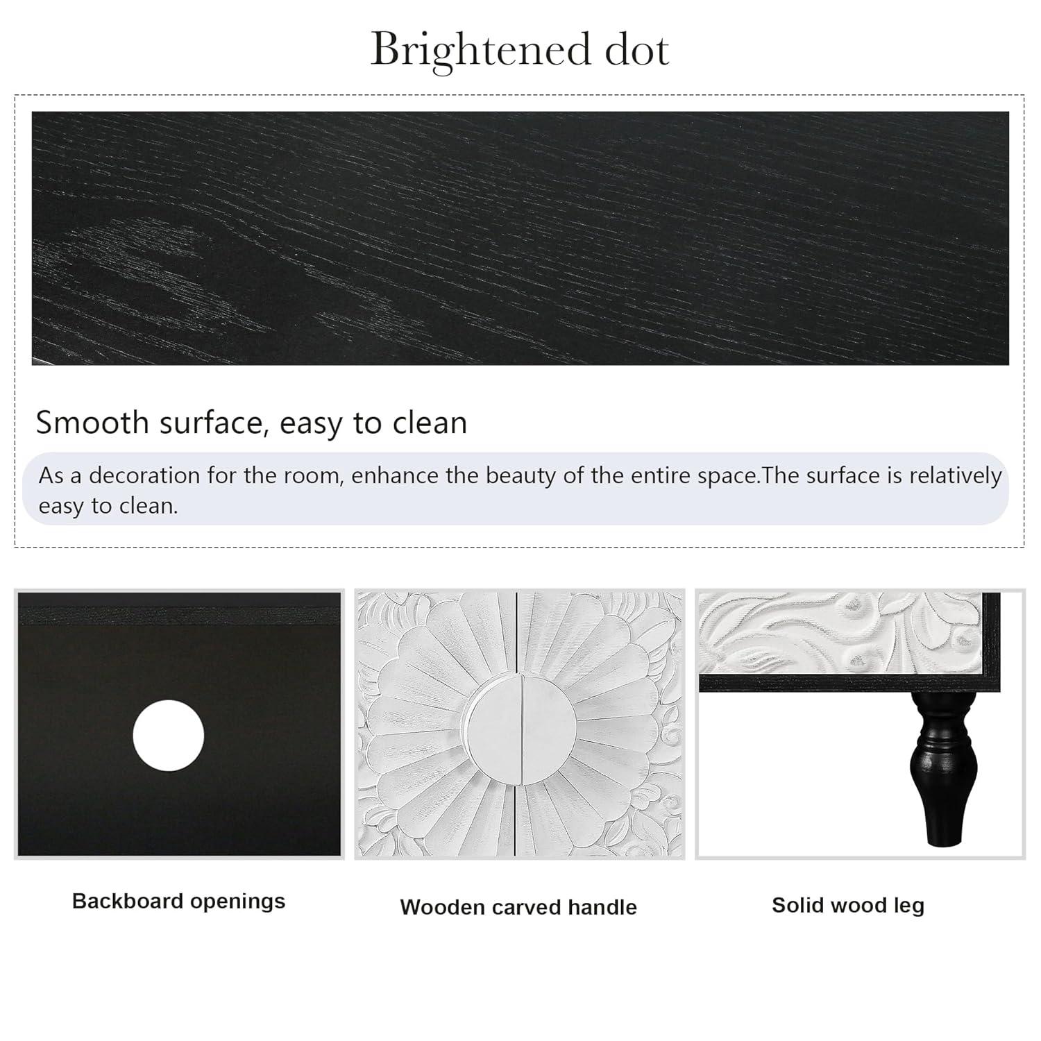 R&M Furniture Exquisite Sculpted Door and Premium Black Cabinet, a Showcase of Elegant Design and Versatile Functionality.