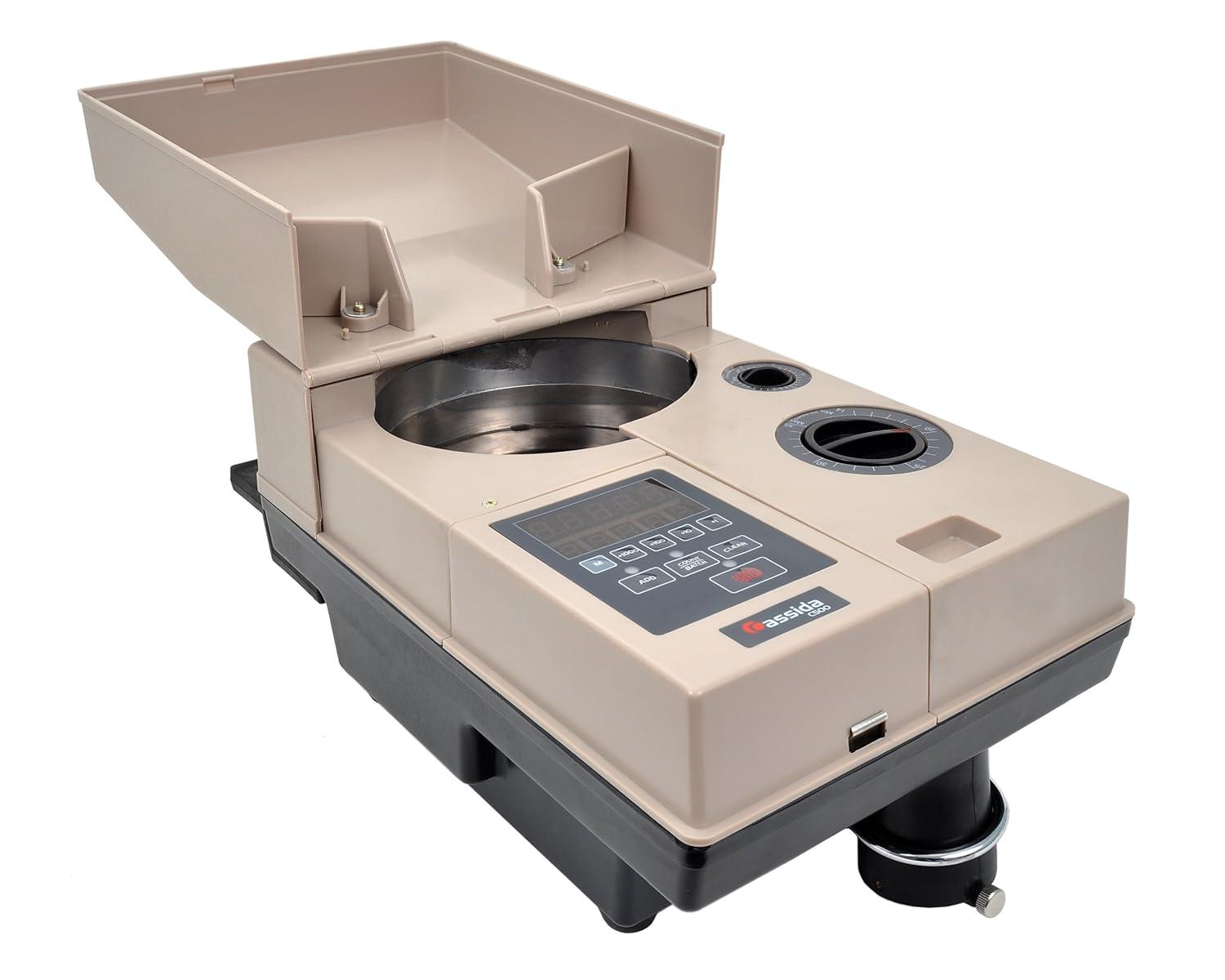 Cassida C500 Coin Counter/Sorter with a 2000 Coins Per Minute | Large Hopper Capacity with 4000 coins