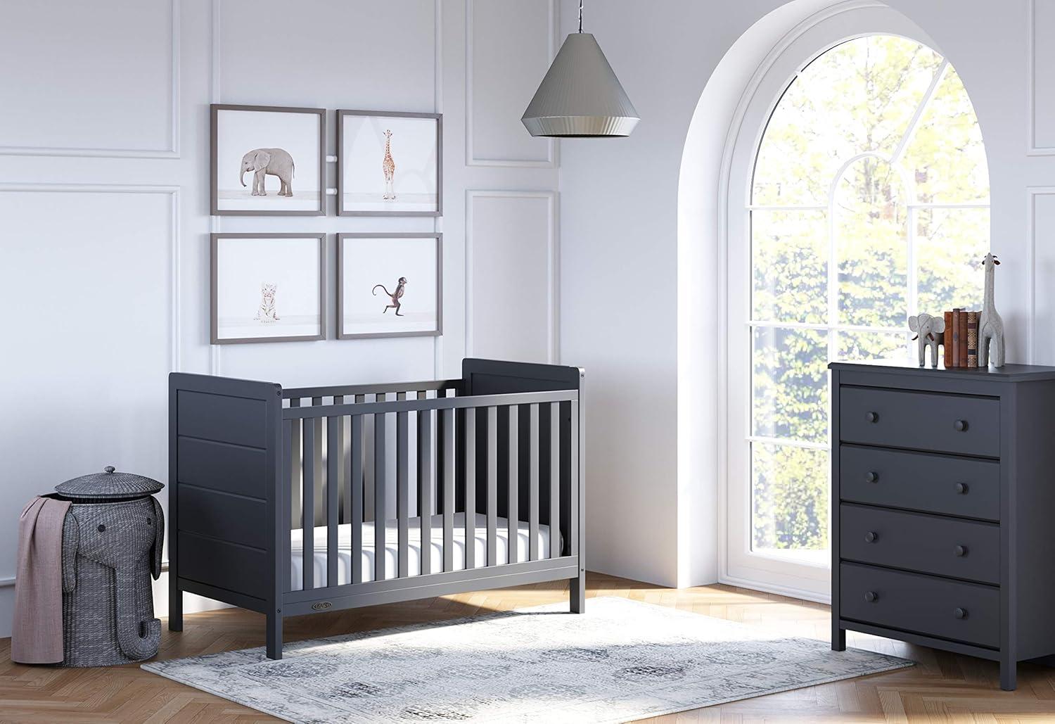 Gray Double Nursery Dresser with Interlocking Drawers