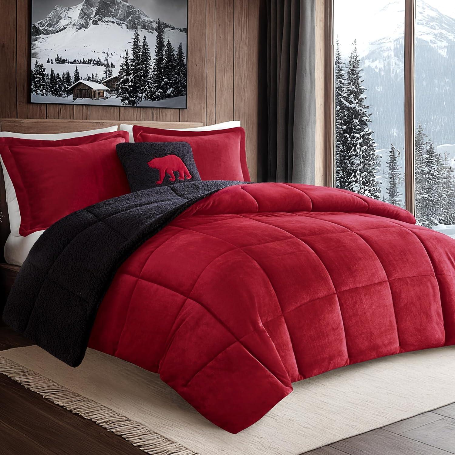 Woolrich Alton Plush to Sherpa Down Alternative Comforter Set