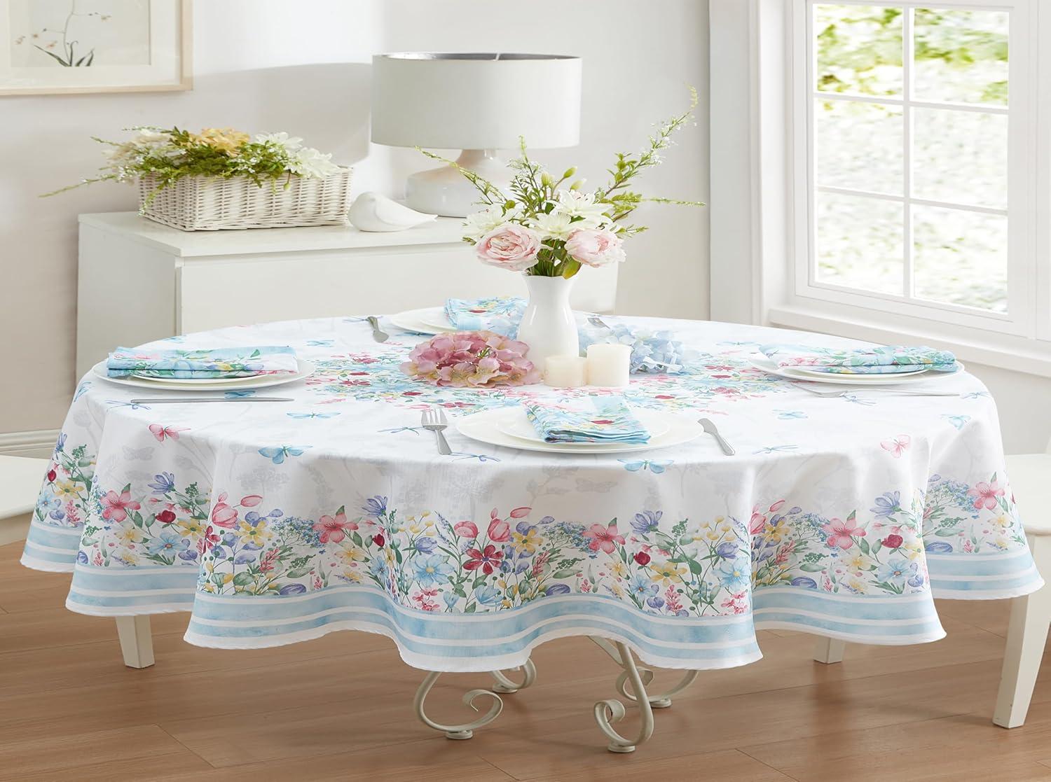 Nottingham Double Border Napkin, Set of 8 - Multicolor - 17x17 - Elrene Home Fashions