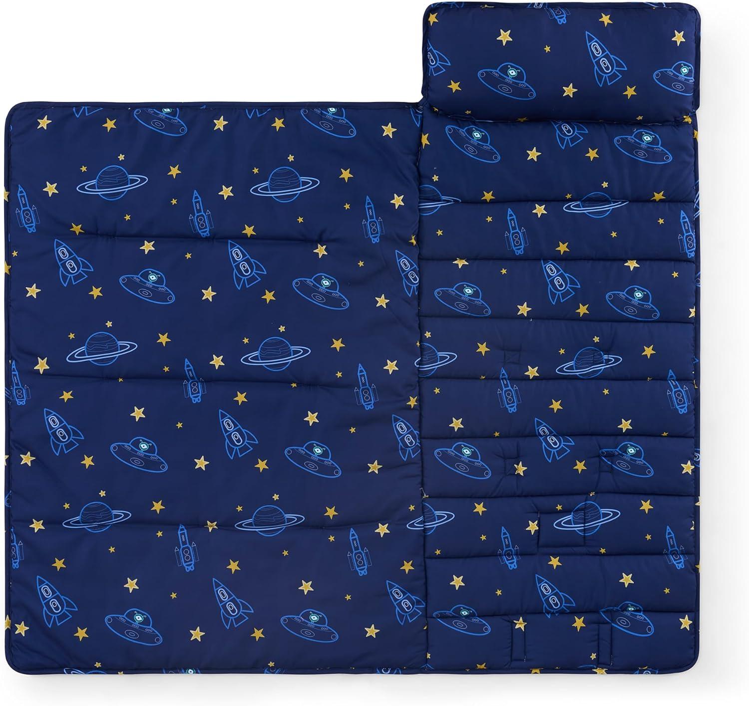 Nap Mat - Out of Space Design Sleeping Bag for Kids with Removable Pillow and Ultra Soft Blanket for Preschool, Daycare, and Sleepovers
