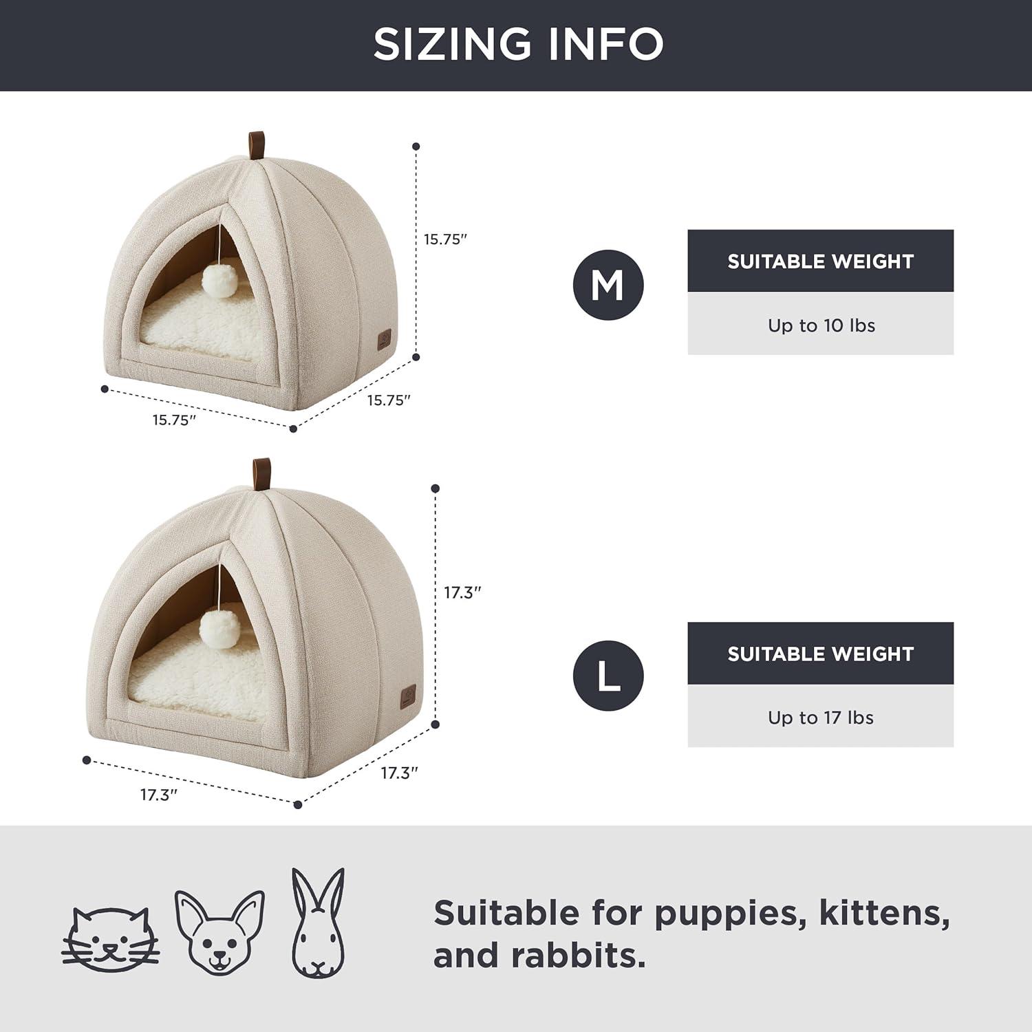 Cat Beds For Indoor Cats - 2 In 1 Cat Cave For Kittens And Small Pets, Foldable Cat House Tent With Removable Washable Cushioned Pillow, Cat Hideaway With Non-Slip Bottom