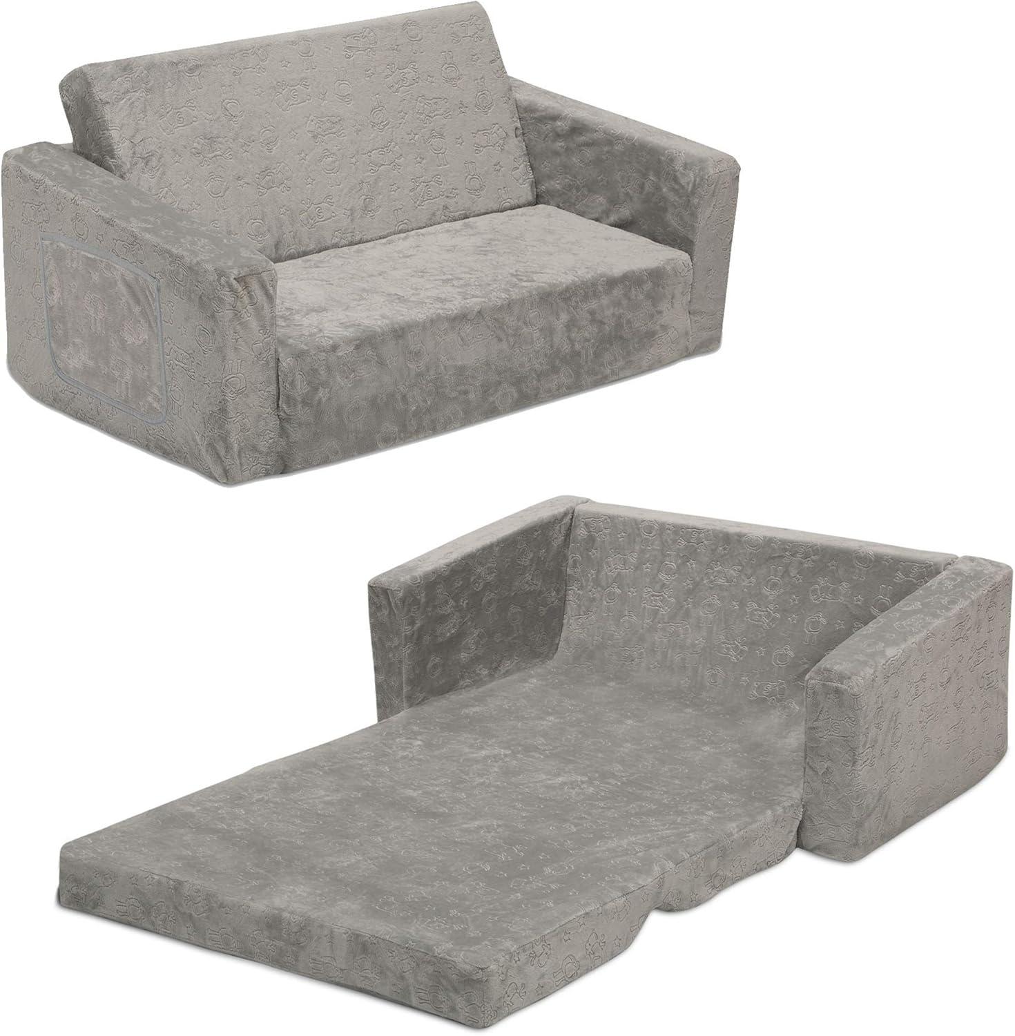 Serta Perfect Sleeper Extra Wide Comfy 2-in-1 Convertible Sofa to Lounger - Gray