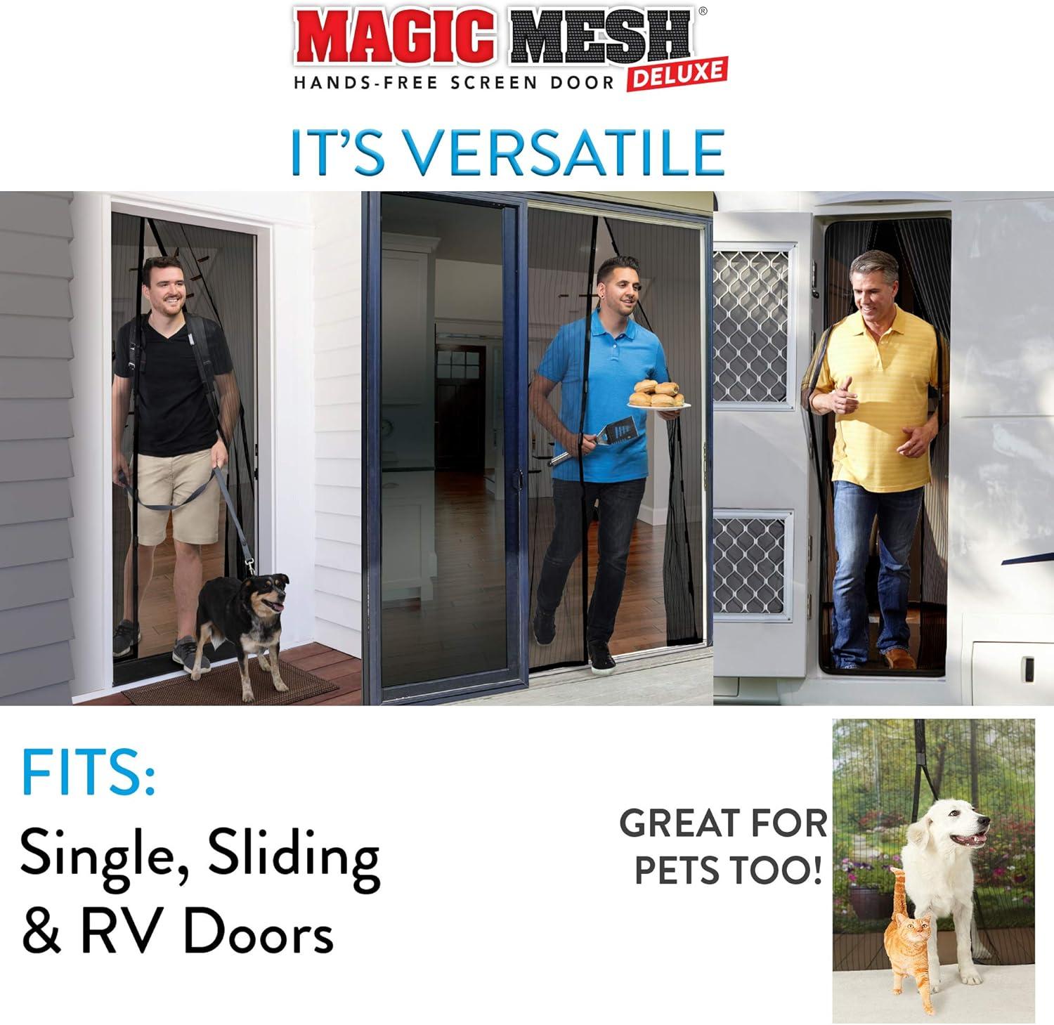 Magic Mesh Deluxe Hands Free Magnetic Screen Door 83" x 39" Black