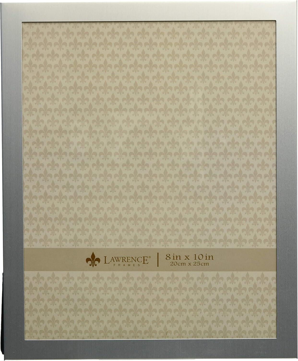 Lawrence Frames Brushed Silver 8x10 Metal Picture Frame