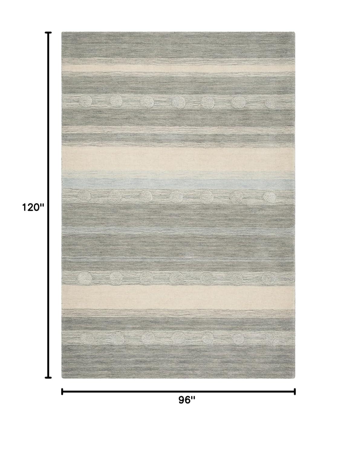 Safavieh Kids 8' x 10' Hand Loomed Wool Rug in Gray and Ivory