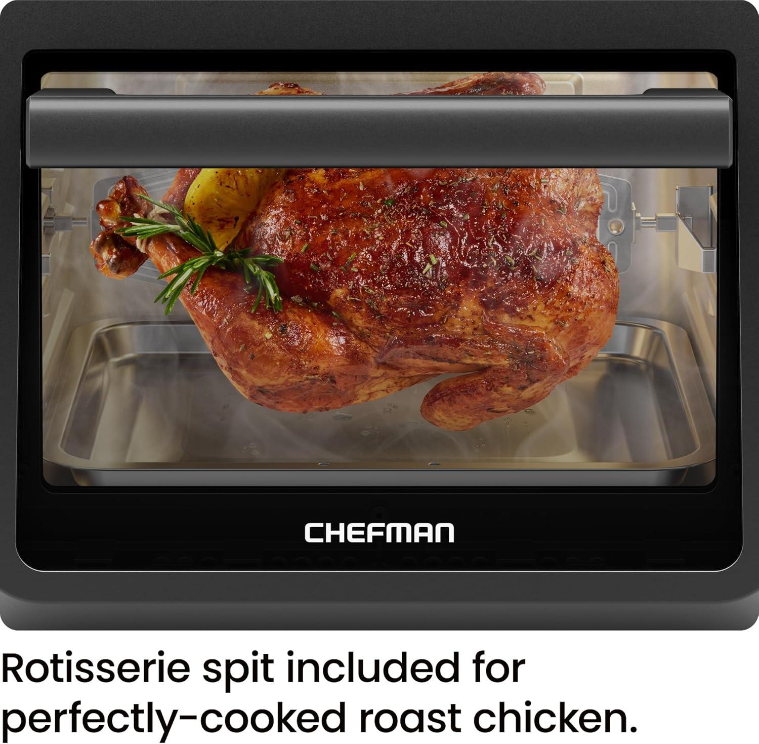 Chefman 6-in-1 Multifunctional Air Fryer Oven w/ 12 Qt Capacity, Digital Touchscreen - Black, New