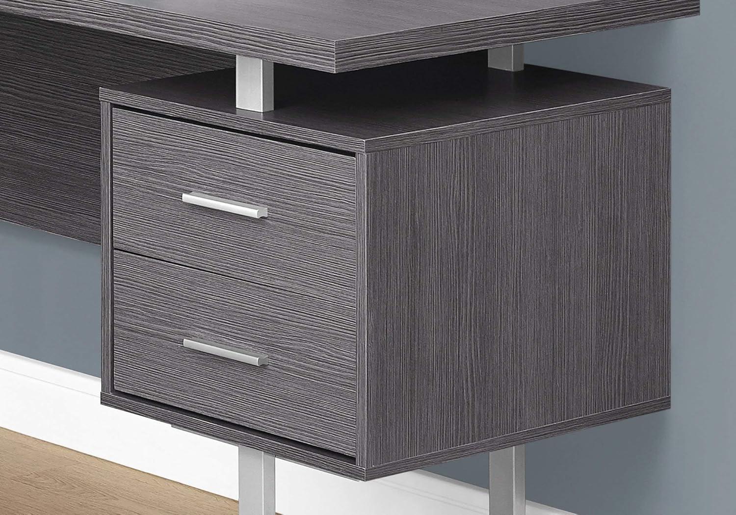 Monarch Specialties Computer Desk, L-Shaped, Corner, 3 Drawers, Metal Legs, Reversible, 71"L X 71"W