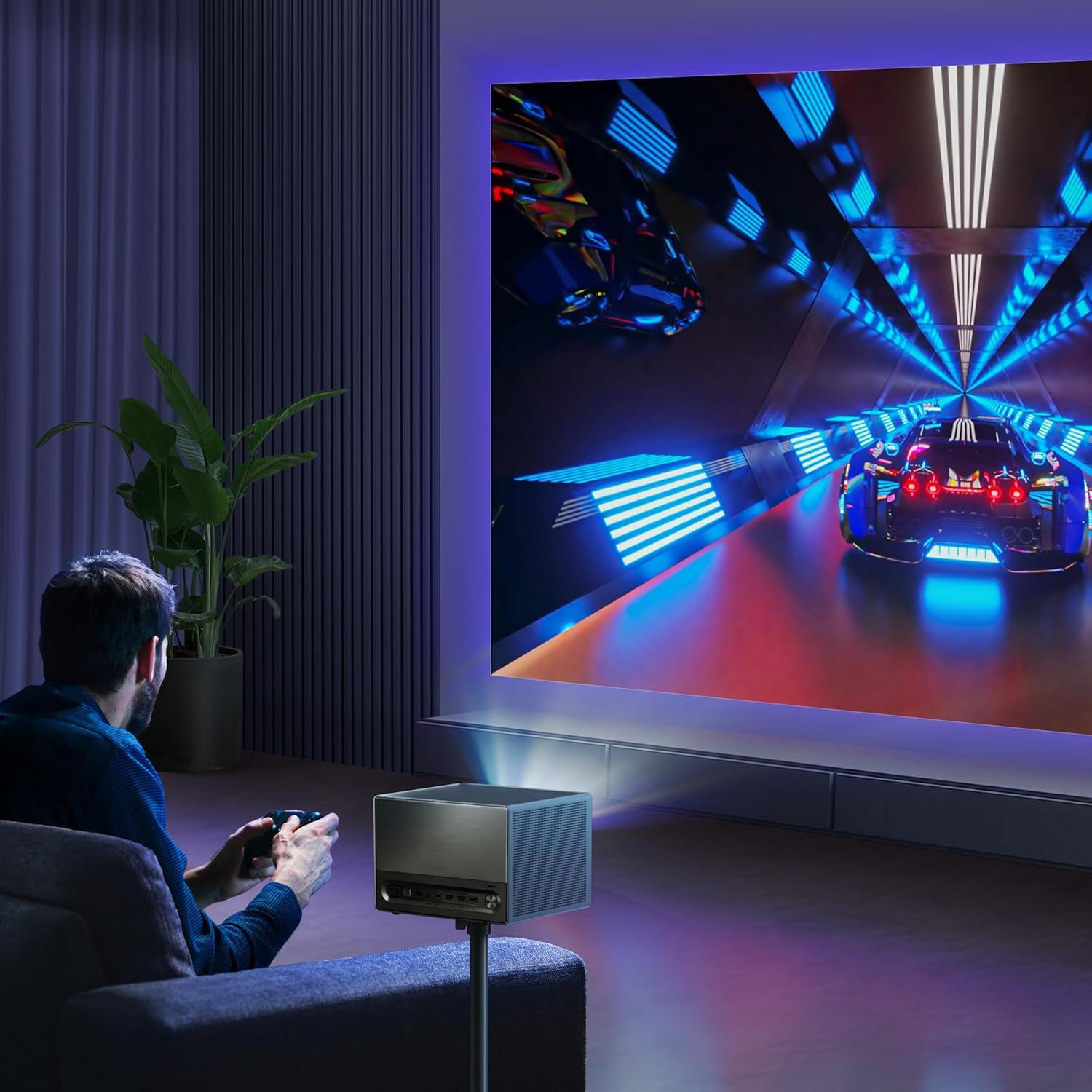 Hisense C1 Trichroma Laser 4K UHD Mini Projector with Dolby Vision, Dolby Atmos, & 1,600 Lumen Brightness