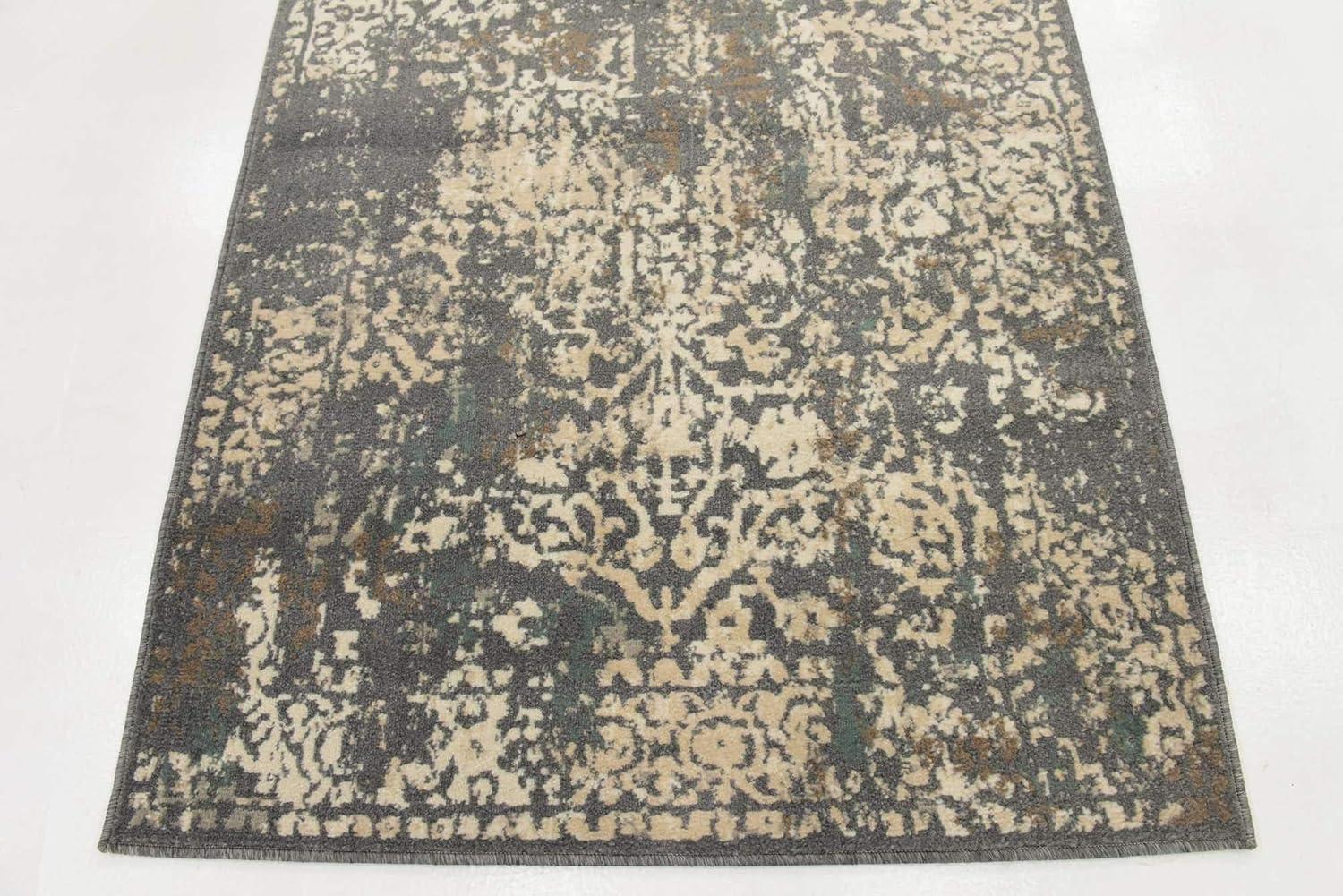 Unique Loom Tuareg Collection Area Rug - Mirage (4' 1" x 6' 1" Rectangle Gray/Beige)