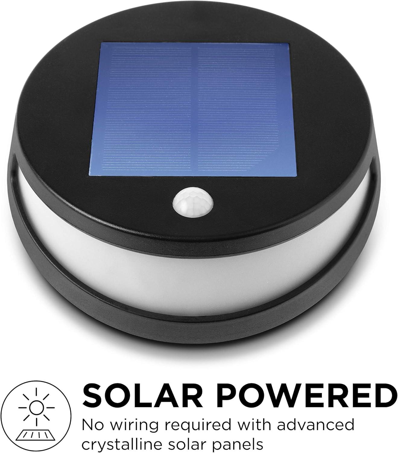 Home Zone Security Solar Down Light - Motion Sensor Wall Mount 3000K Solar Light, No Wiring Required (1-Pack)