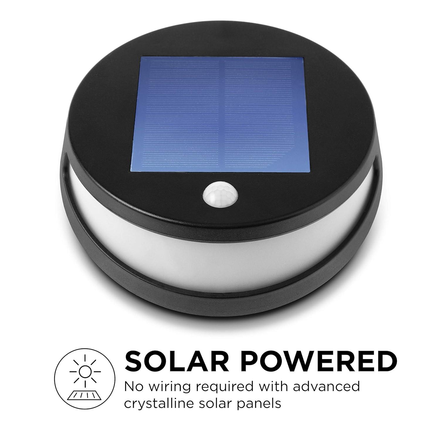 Home Zone Security Solar Down Light - Motion Sensor Wall Mount 3000K Solar Light, No Wiring Required (1-Pack)