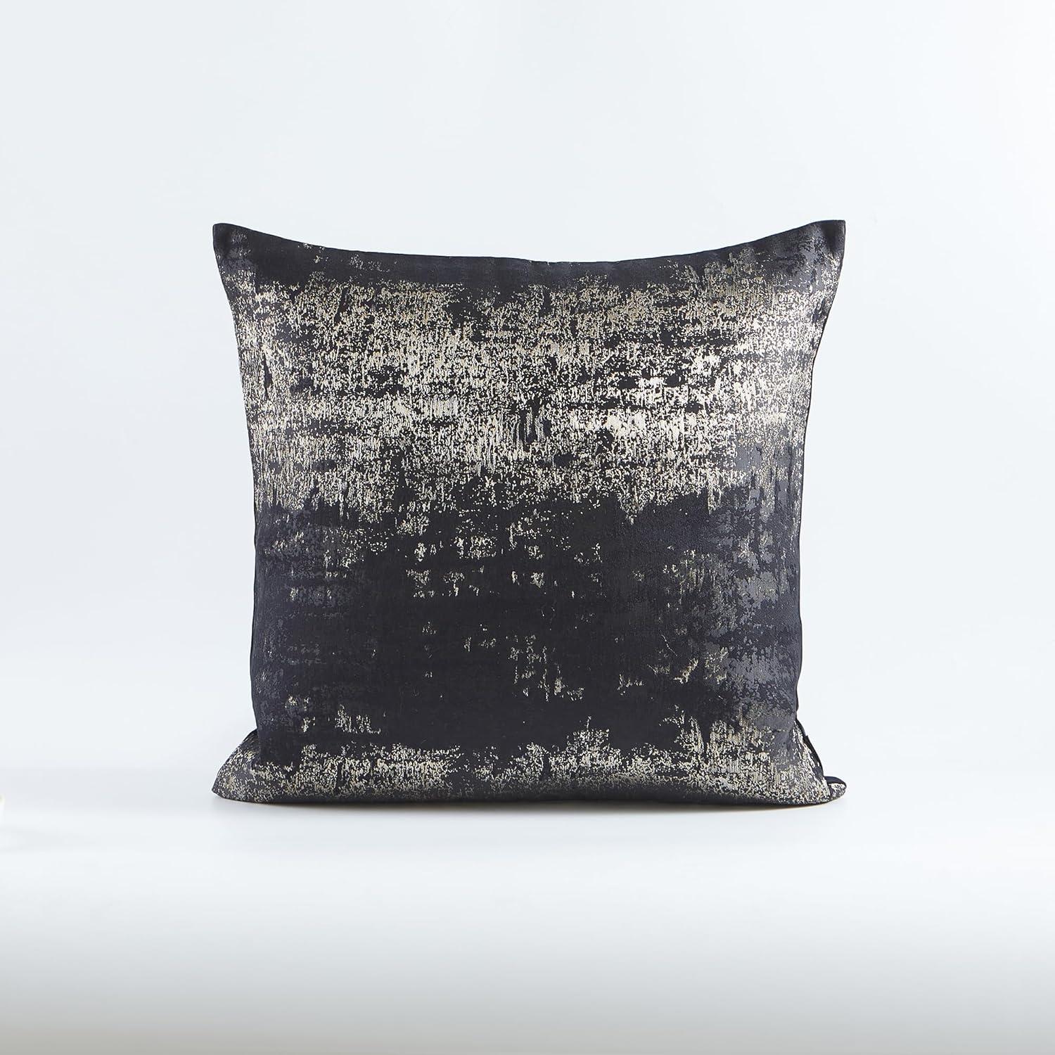 Throw Pillow Covers Luxury Black Throw Pillow Cover Modern Gold Decorative Pillowcase for Couch Sofa Living Room Bedroom Car 18x18 inch
