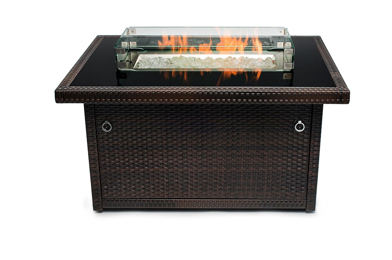 Outland Fire Table Tempered Glass Wind Guard Fence for Outland Series 401/403 Outdoor Propane Fire Pit Tables, Rectangular 29-Inch x 13-Inch x 4.5-Inch - Thick 5/16-Inch Safety Barrier