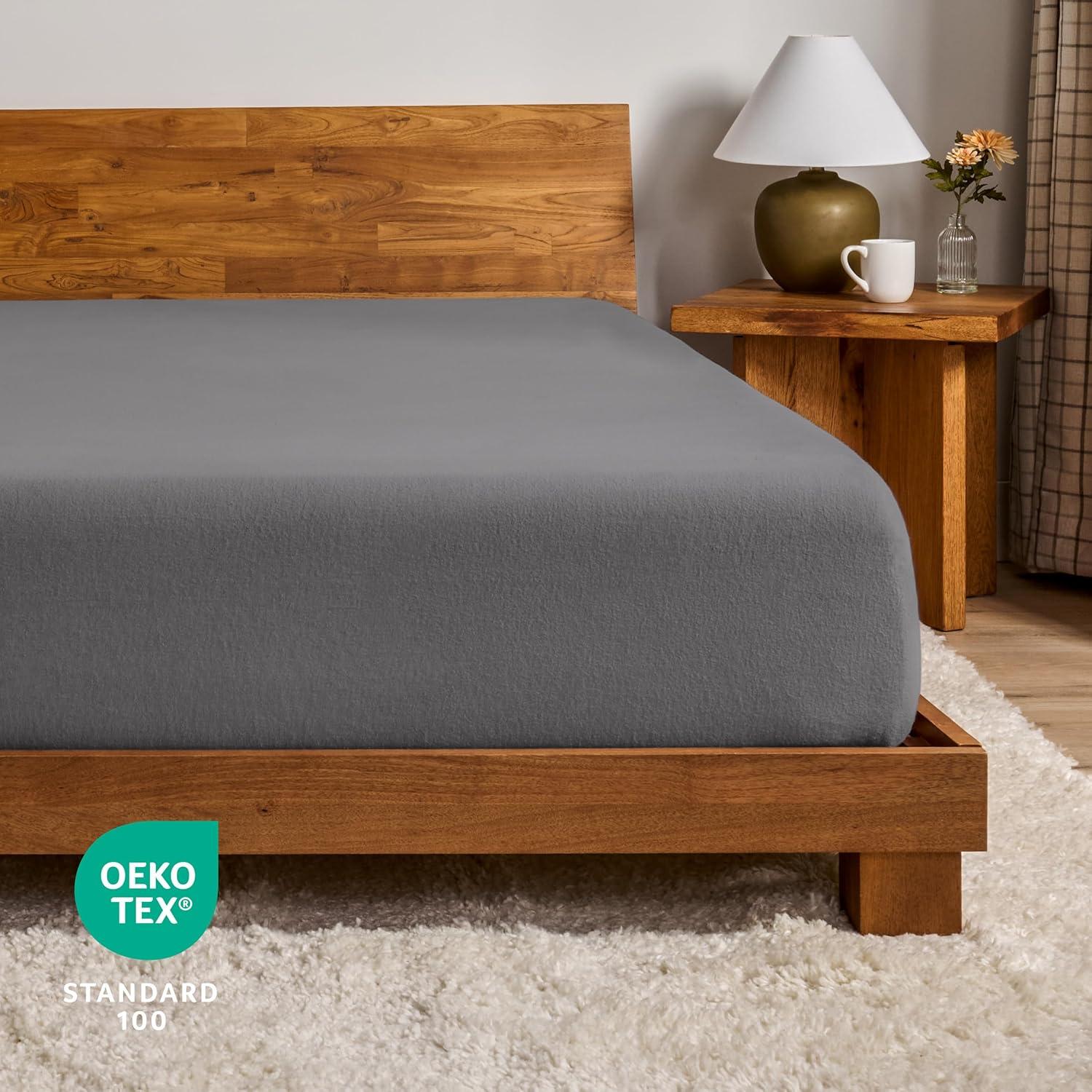 Bare Home Flannel Machine Woven Fitted Sheet