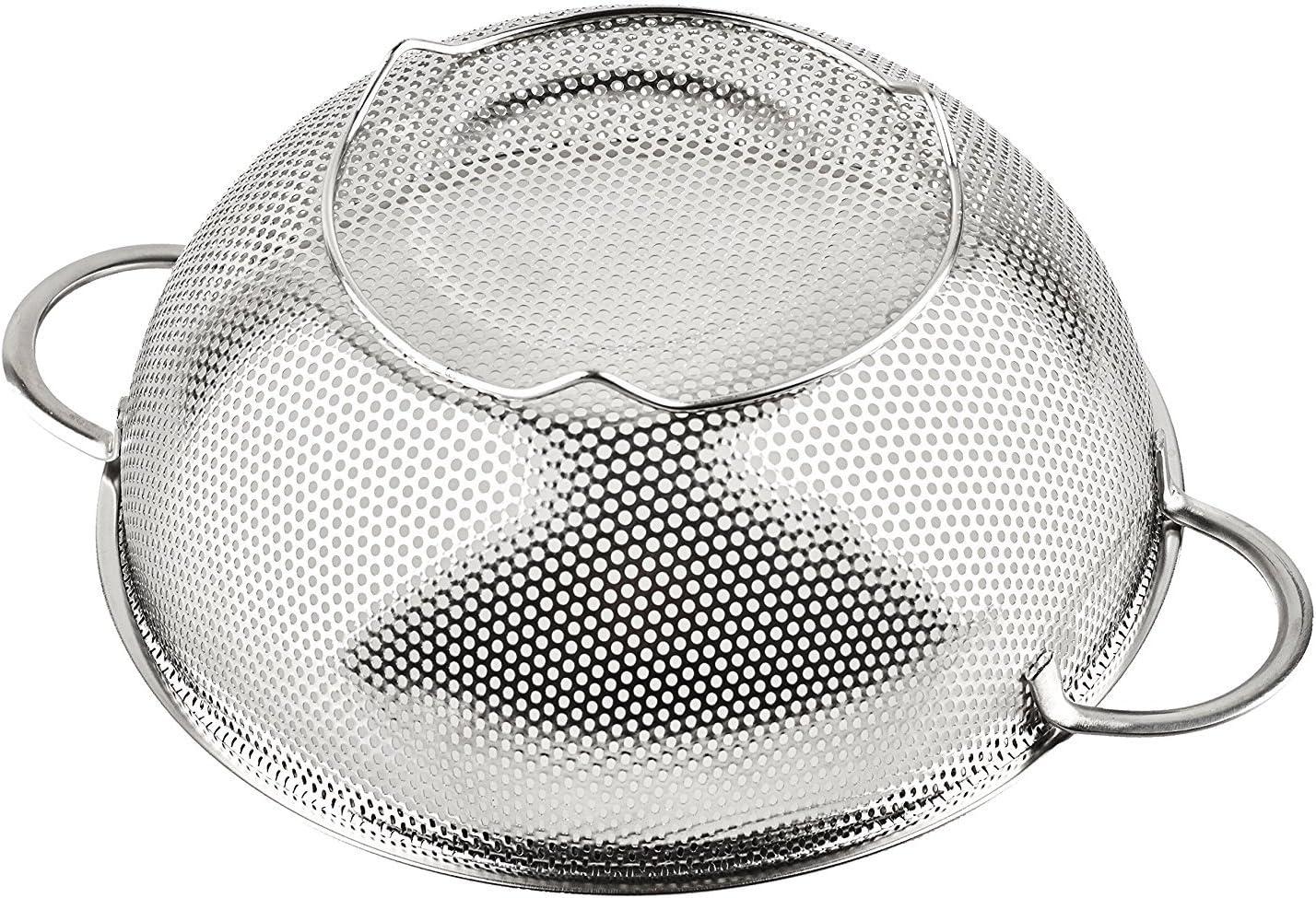 holm 3-Piece Stainless Steel Mesh Micro-Perforated Colander Set (1-Quart, 2.5-Qu