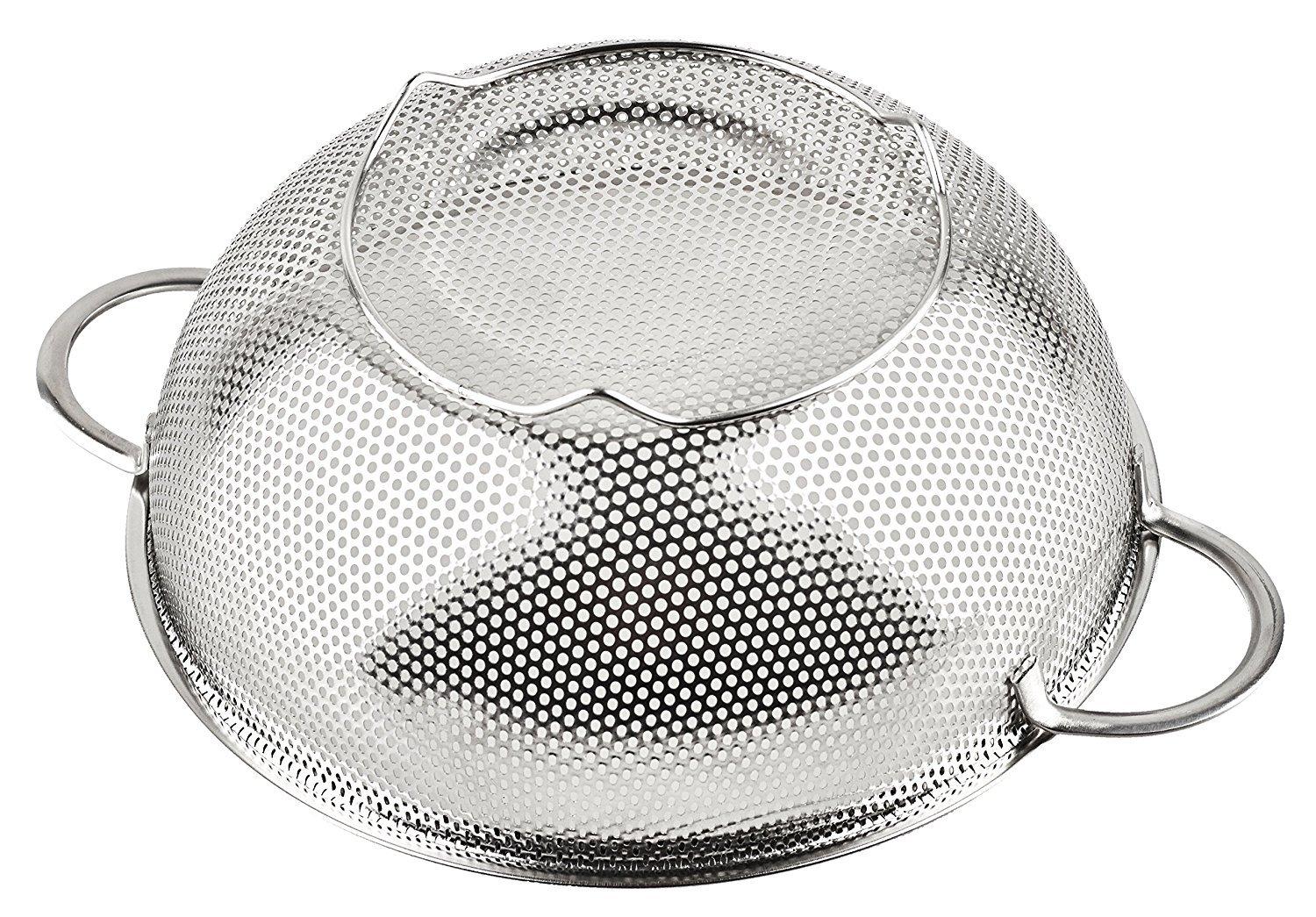 holm 3-Piece Stainless Steel Mesh Micro-Perforated Colander Set (1-Quart, 2.5-Qu