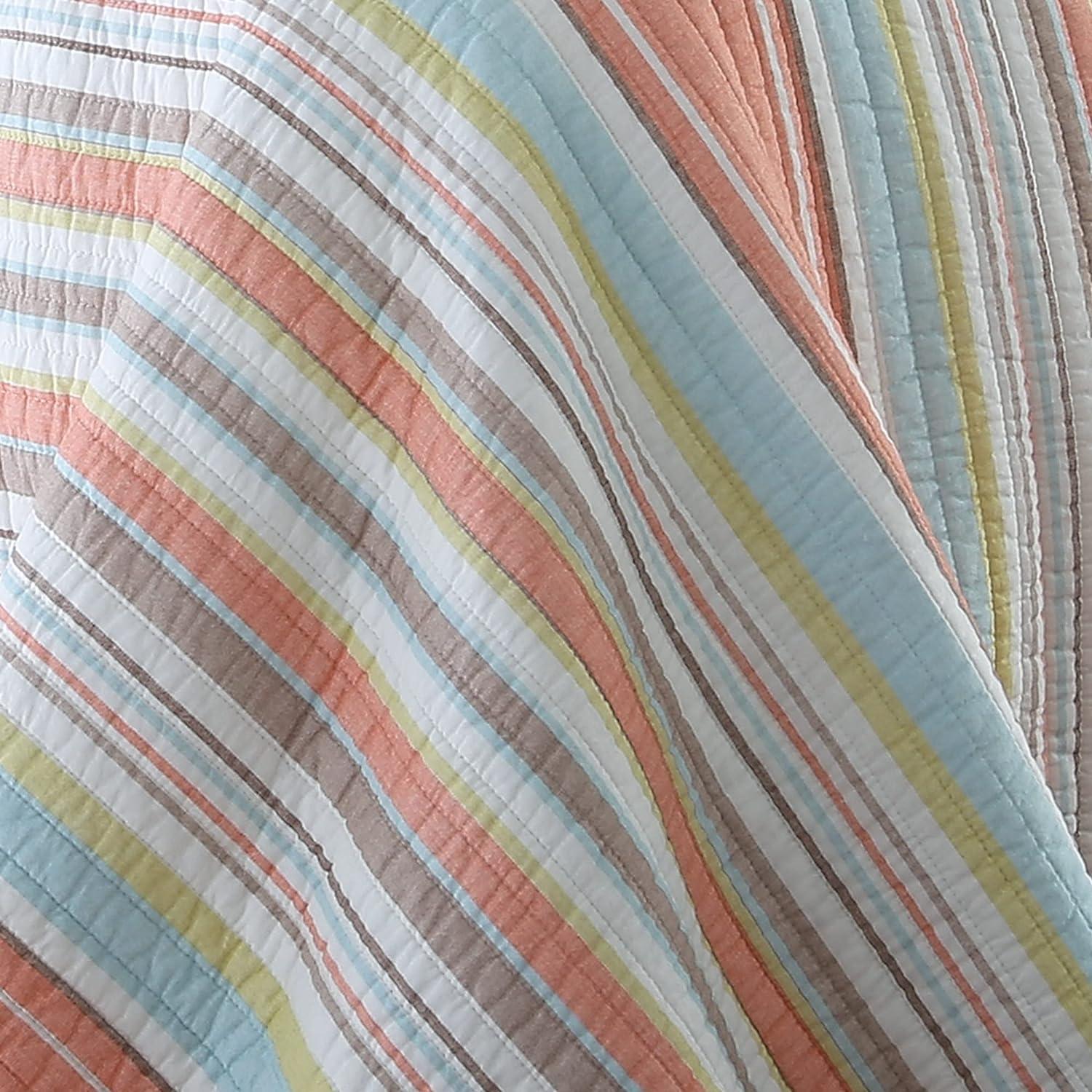 Brighton Coral Quilt Set - One Twin/Twin XL Quilt and One Standard Sham - Levtex Home
