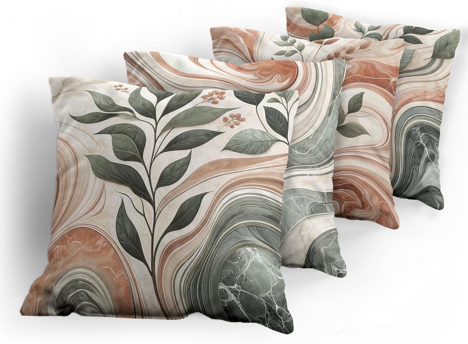 Ambesonne Floral Indoor/Outdoor Pillow Cover (Set of 4)