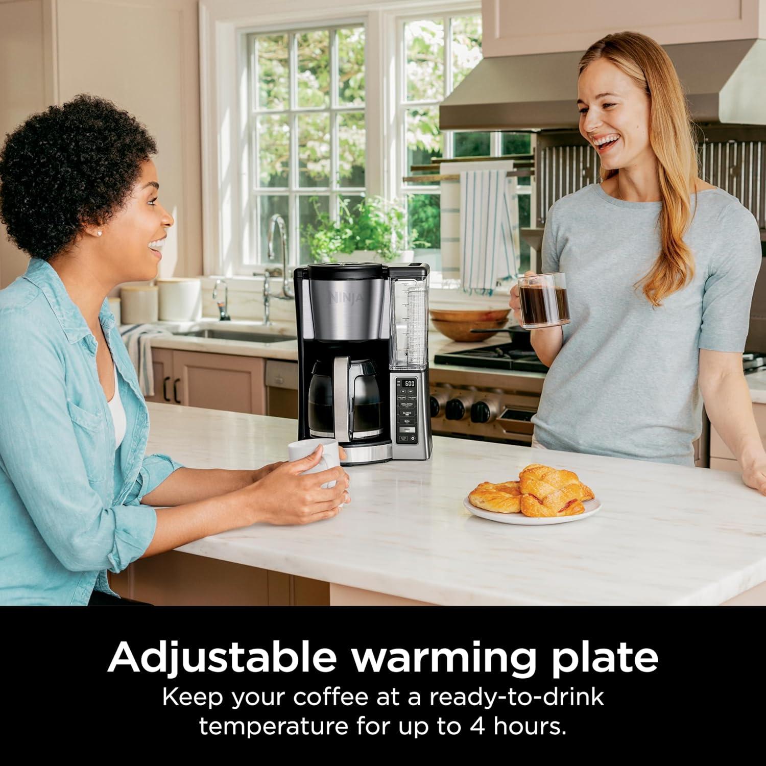 Ninja® 12-Cup Programmable Coffee Brewer, 2 Brew Styles, Adjustable Warm Plate, 60oz Water Reservoir, Delay Brew - Black/Stainless Steel