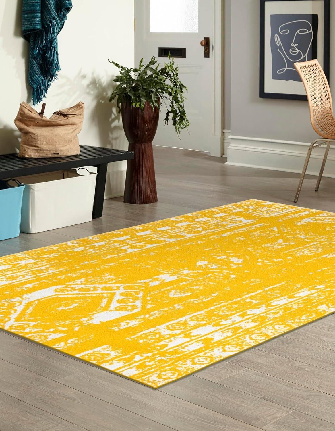 Unique Loom Zal Lennon Rug , 2' 0" x 3' 0" ,Yellow