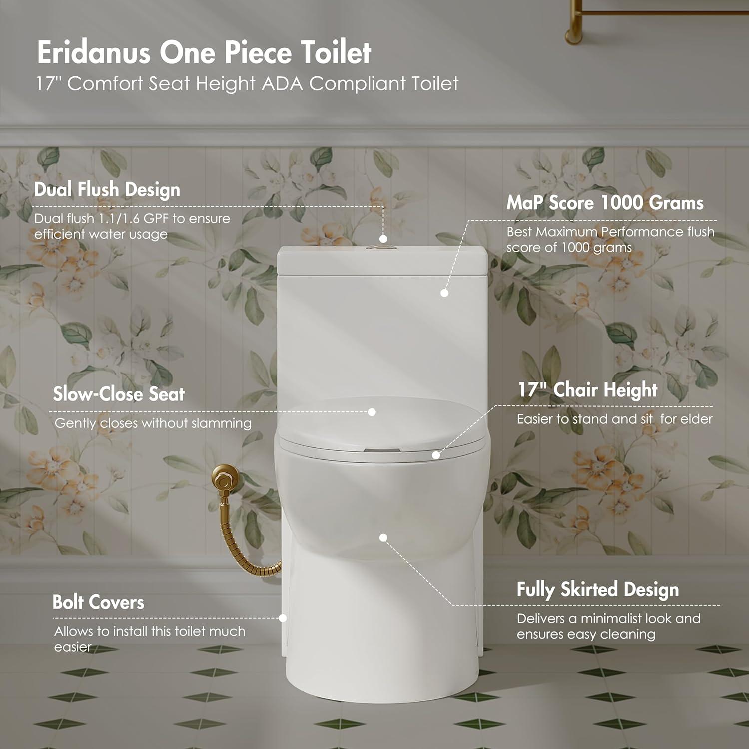 Denbigh Chair Height Elongated Comfort Height One-Piece Toilet (Seat Included)