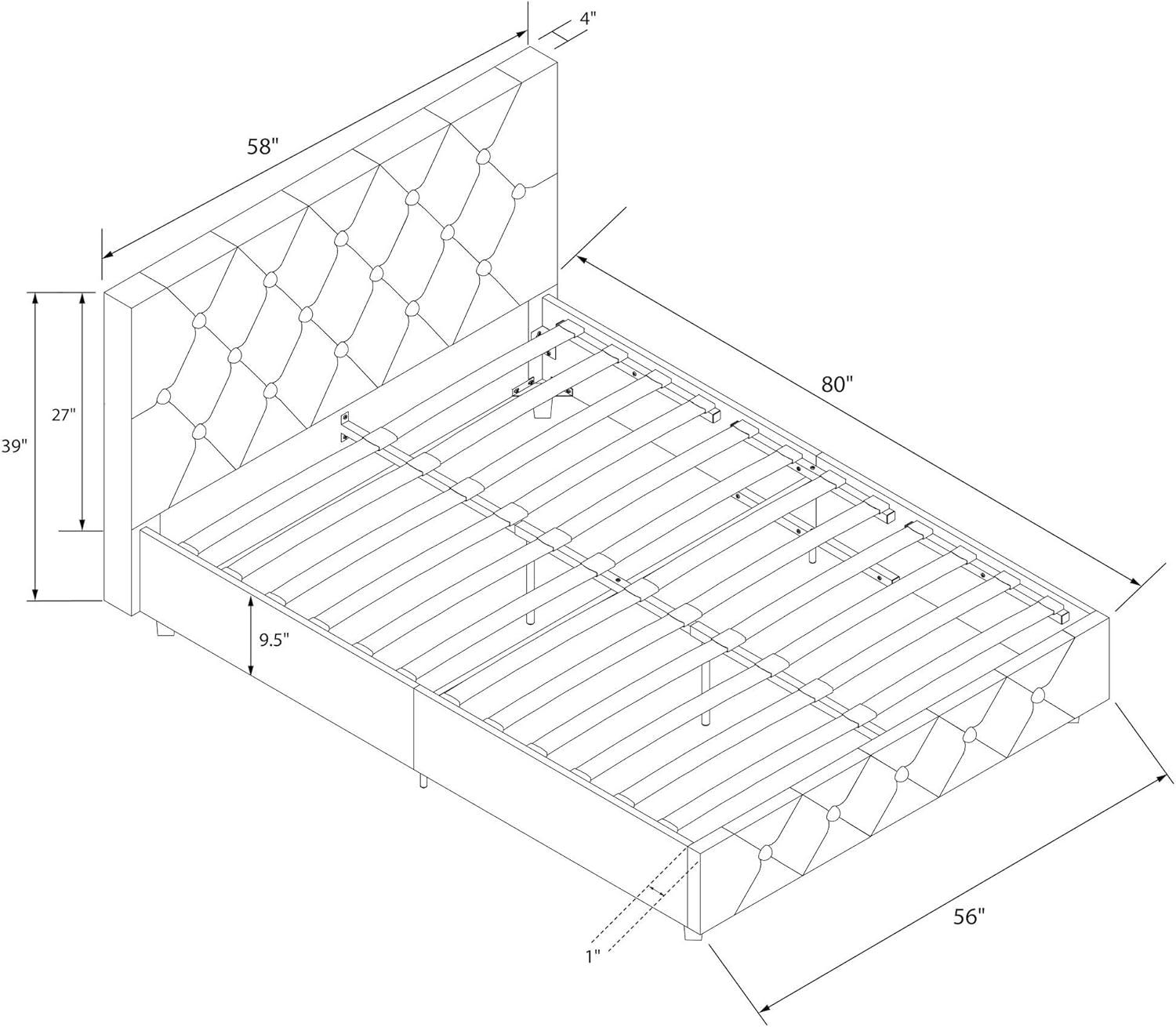 Dalia Tufted Faux Leather Bed - Room & Joy