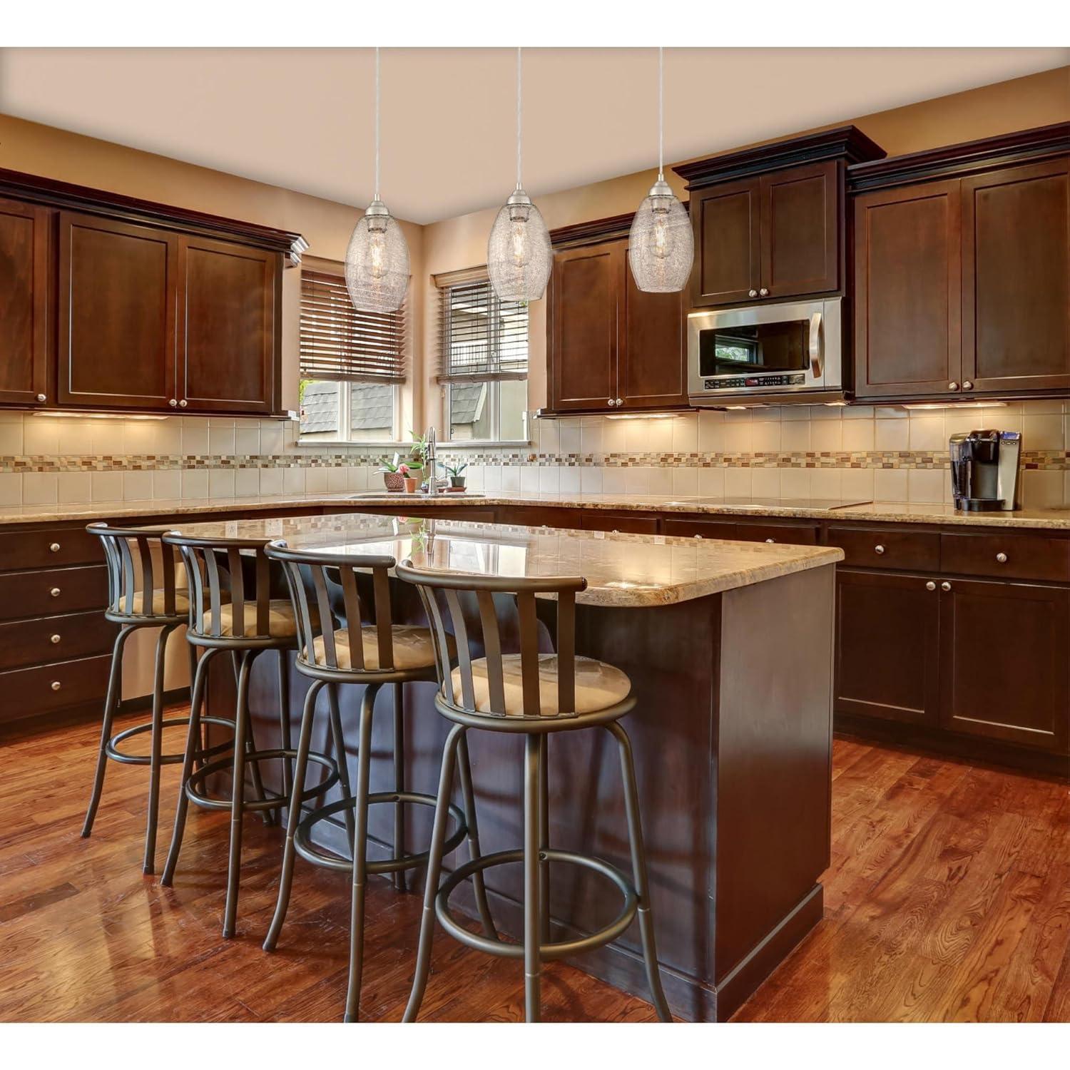 Westinghouse Mini Pendant Brushed Nickel Finish Clear Crackle Glass