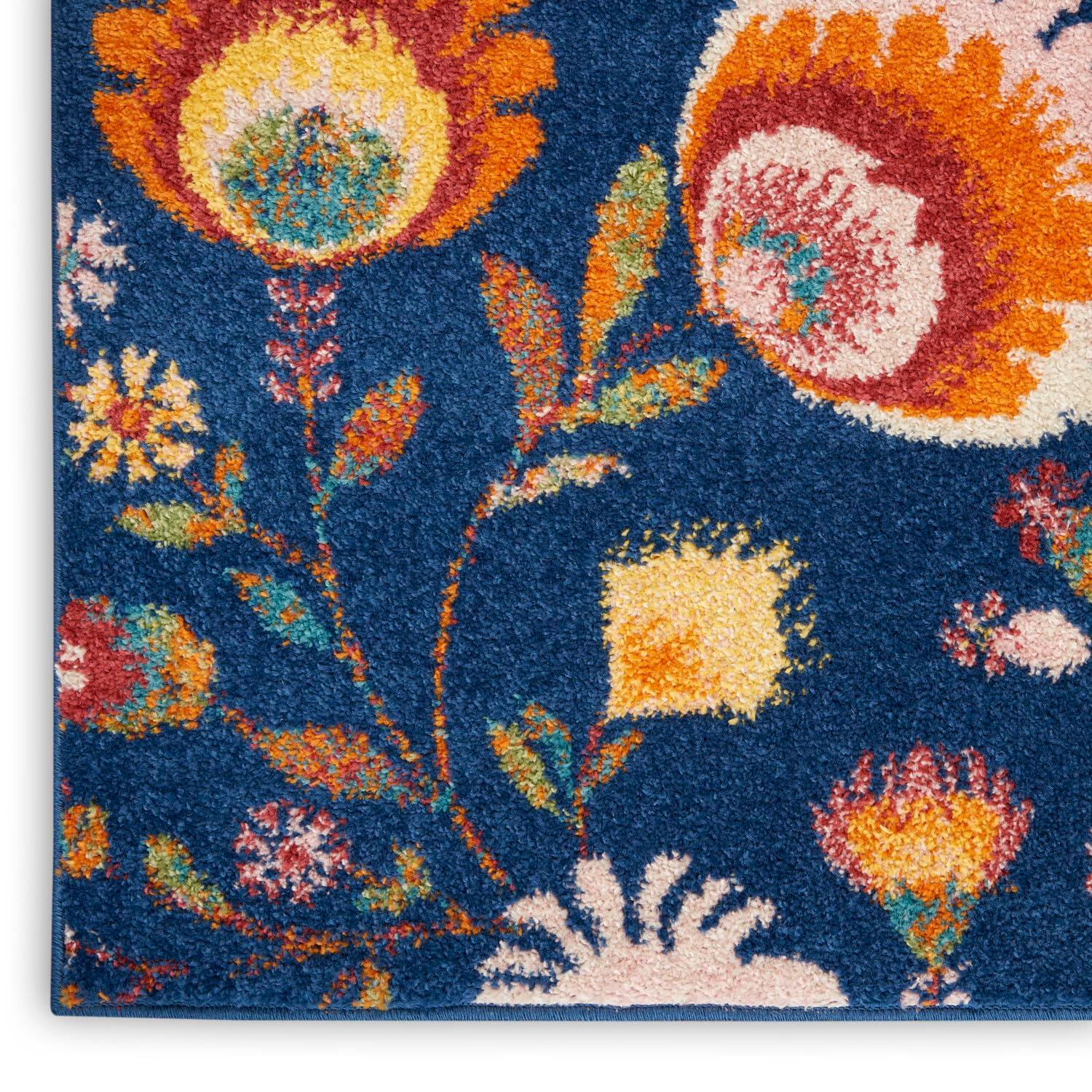 Nourison Allur Blooming Floral Indoor Area Rug Navy Multicolor 7'10" x 9'10"