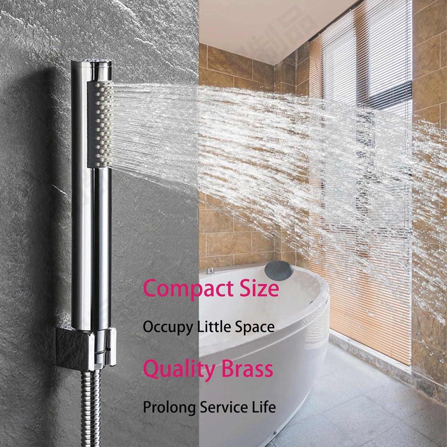 Handheld Shower Head Holder, Angle Simple Brass Shower Handle Holder, Bidet Sprayer Holder, Shower Head Bracket, Hand Held Shower Wand Holder, Shower Arm Holder Wall Mount, Chrome