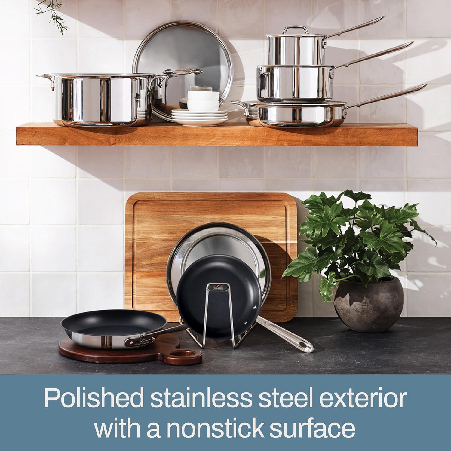 8-Inch Stainless Steel Nonstick Fry Pan with Aluminum Core