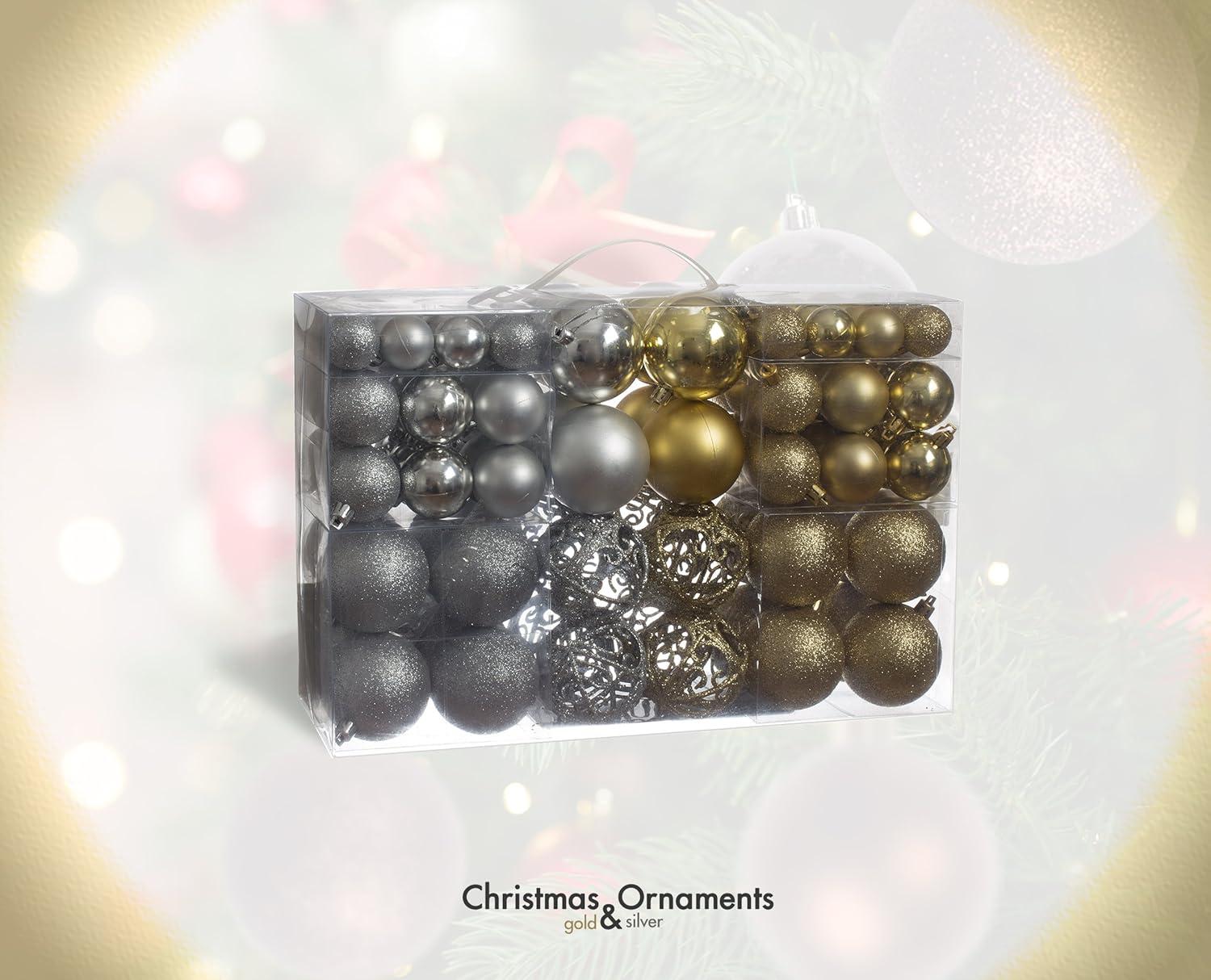 R N' Ds Shatterproof Christmas Ornament Balls - Gold and Silver - 100 Pack