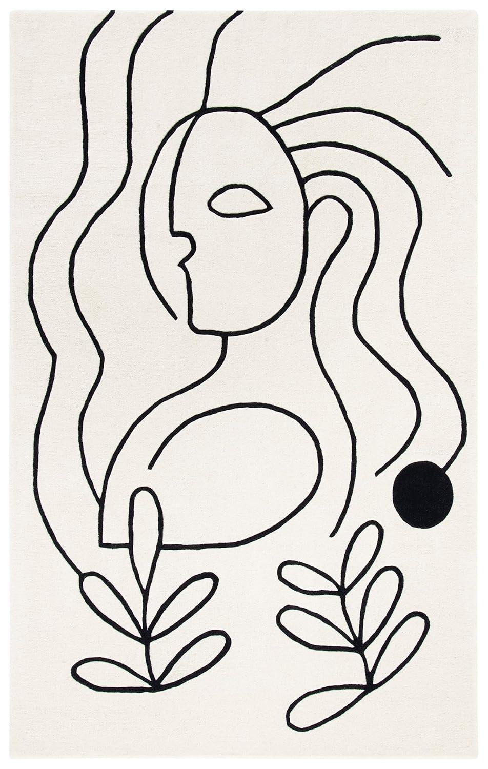 Fifth Avenue FTV111 Hand Tufted Area Rug - Ivory/Black - 4'x6' - Safavieh.