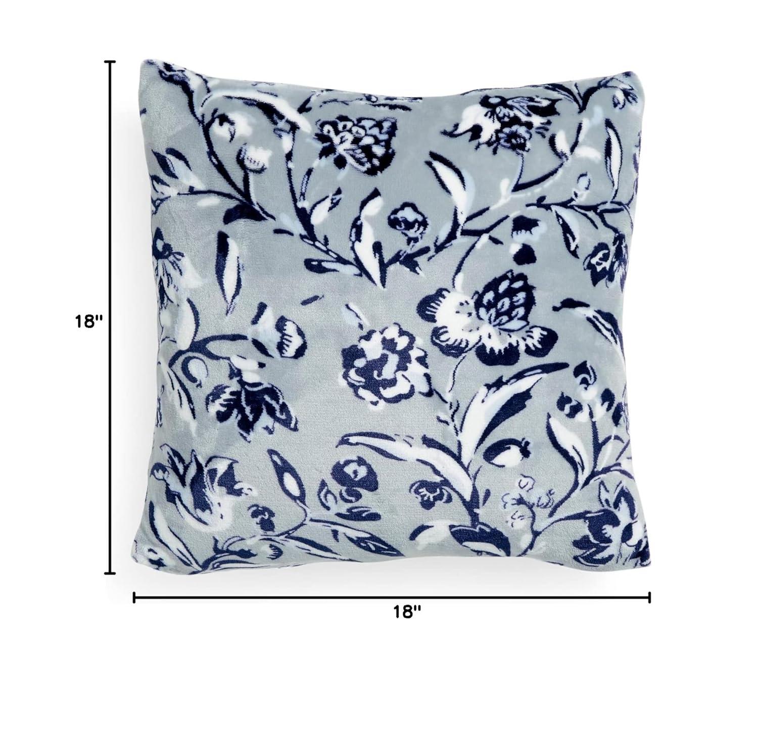 Vera Bradley Women's Decorative Throw Pillow With Removeable Hypoallergenic Insert, Perennials Gray, One Size