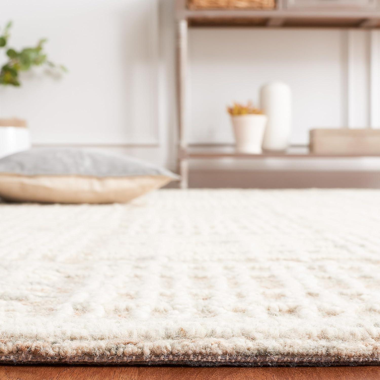 SAFAVIEH Abstract Milan Striped Area Rug, Brown/Ivory, 6' x 6' Round