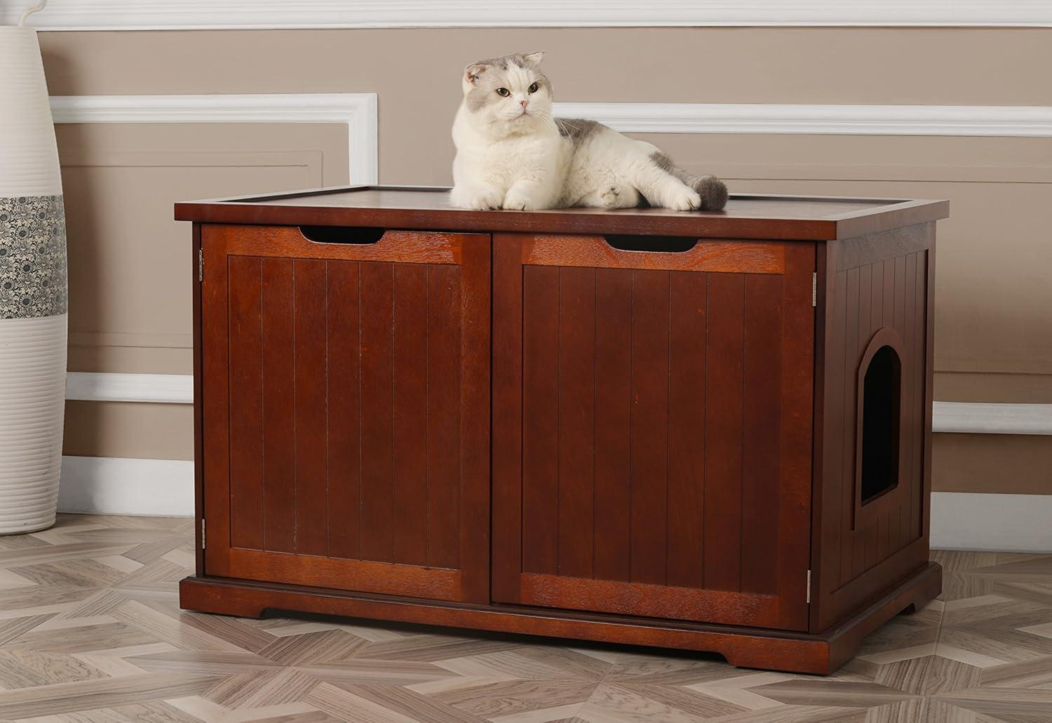 Merry Products Decorative Bench with Enclosed Cat Litter Washroom Box