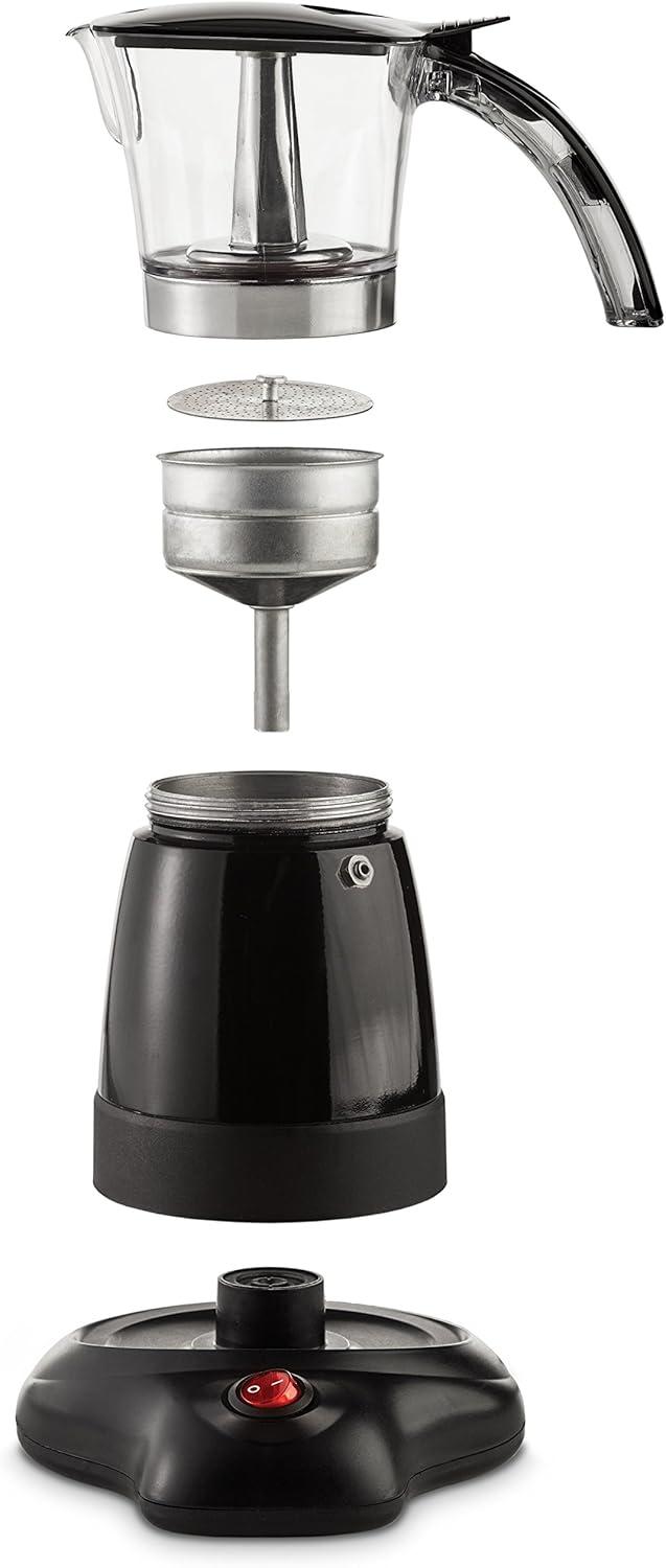 Brentwood, 6-Cup Black Moka Pot Espresso Machine