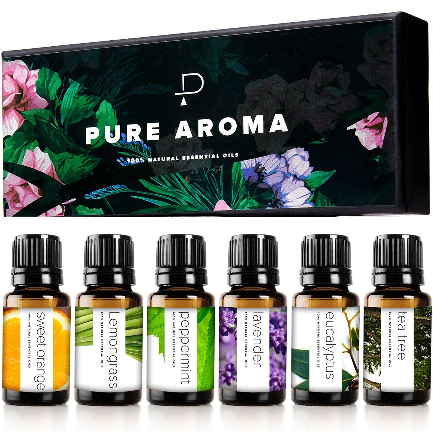 Pure Aroma 6-Pack Multi-Scent Essential Oil Set