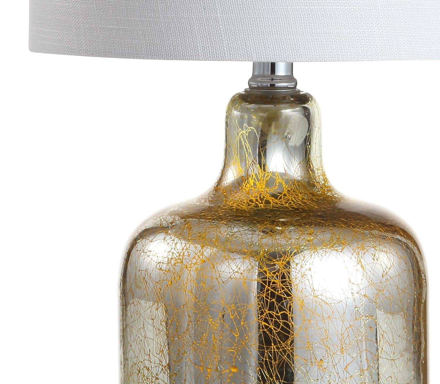 JONATHAN Y JYL1036A Gemma 19" Glass Bell LED Table Lamp, Glam, Transitional, Contemporary, Modern, Elegant, Office, Living Room, Family Room, Bedroom, Bathroom, Hallway, Foyer, Gold