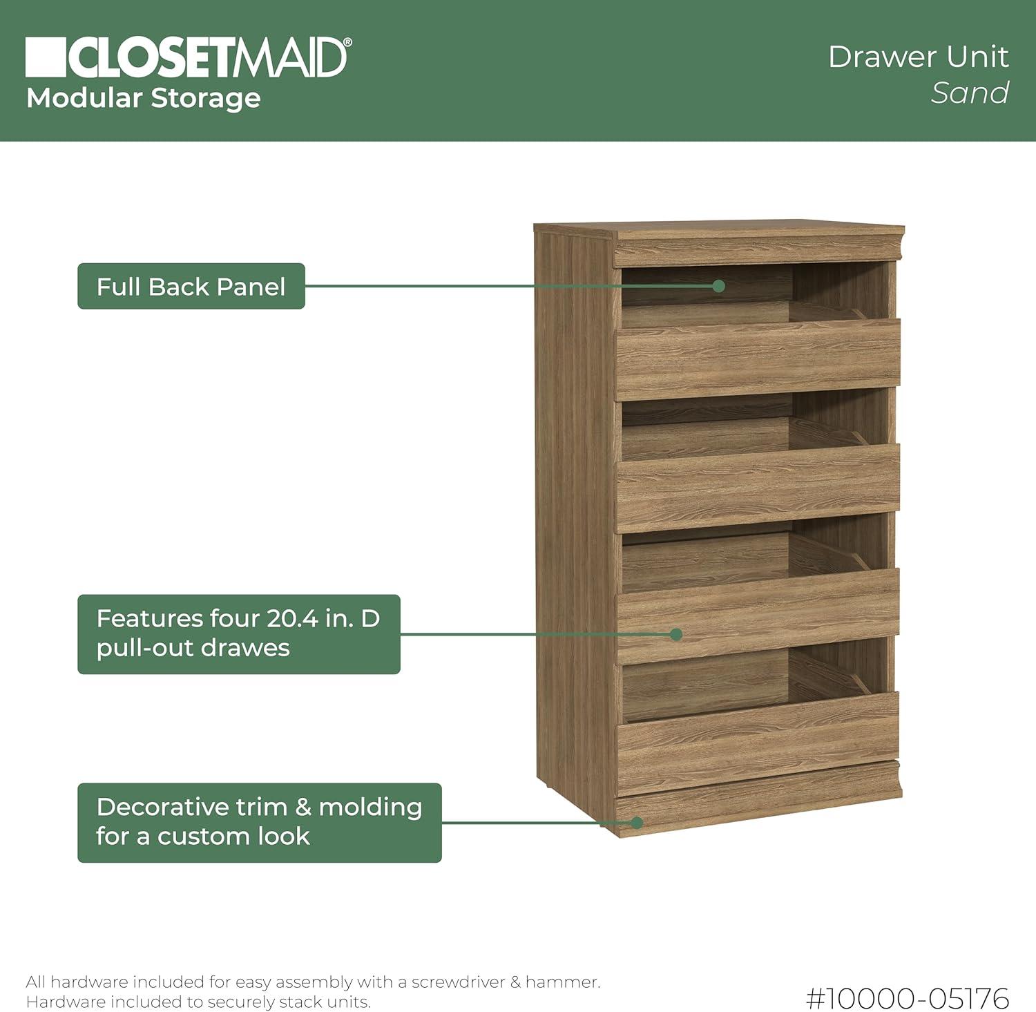 Modular Storage 21.38" W Drawer Unit with 4 Drawers