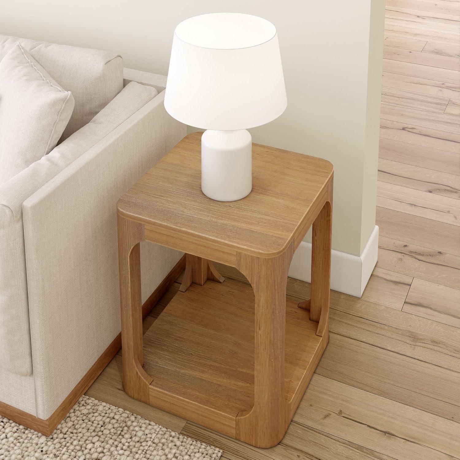 Plank+Beam Square Side Table with Shelf, Side Table for Living Room, End Table with Storage, 20"