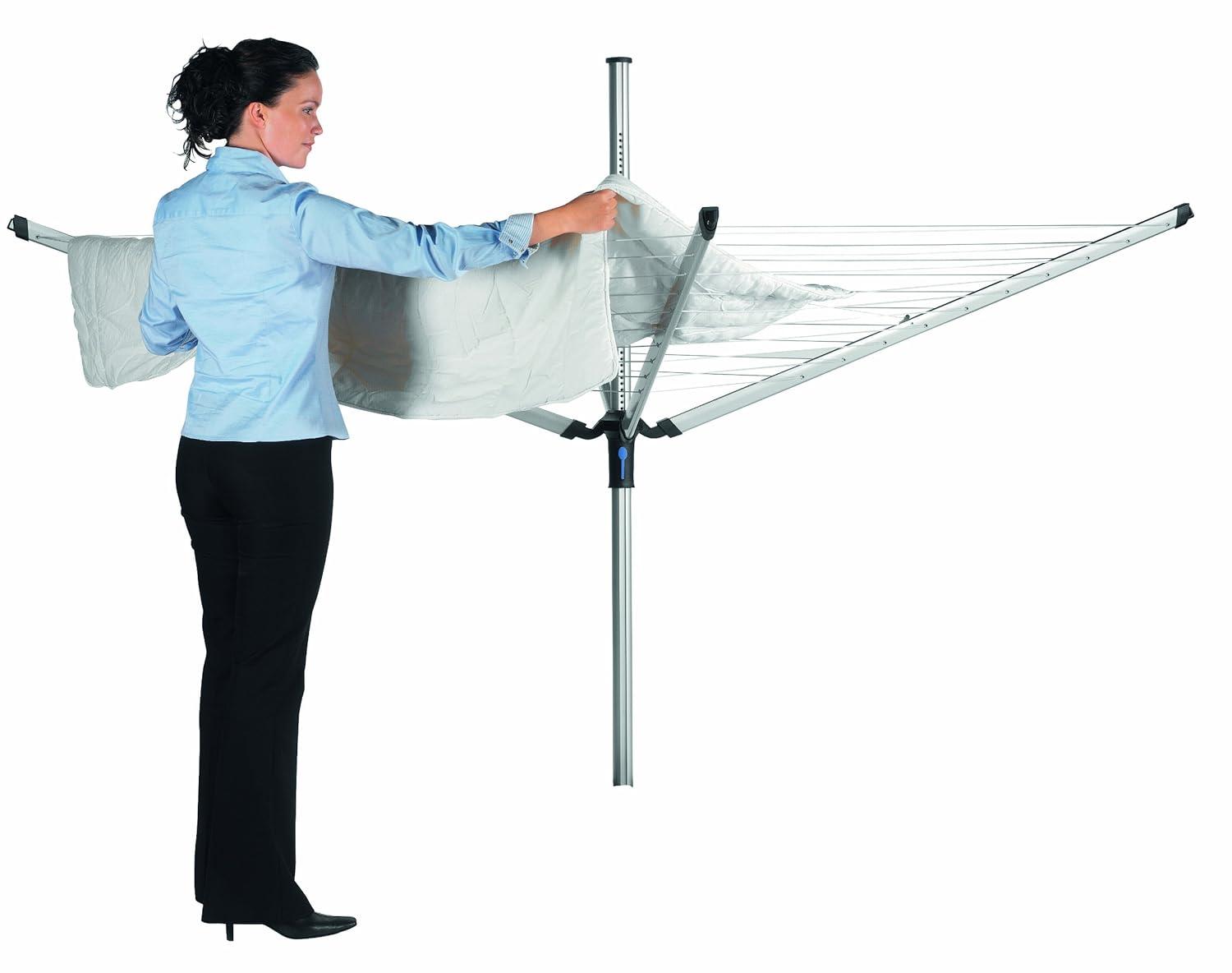 Brabantia Brabantia Lift-O-Matic Advance Outdoor Clothesline with Metal Ground Spike, Protective Cover and Peg Bag