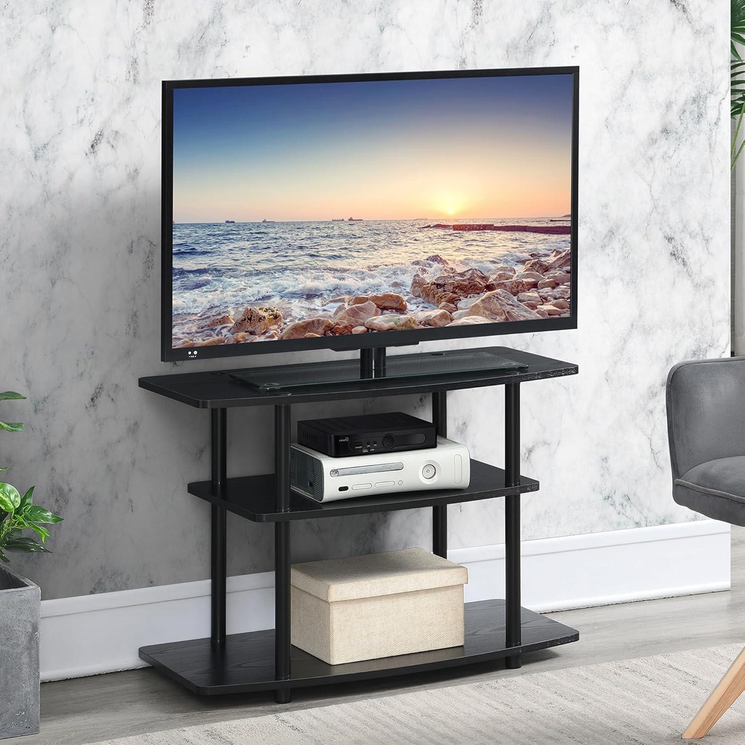 Convenience Concepts Designs2Go No Tools 3 Tier TV Stand, Light Oak