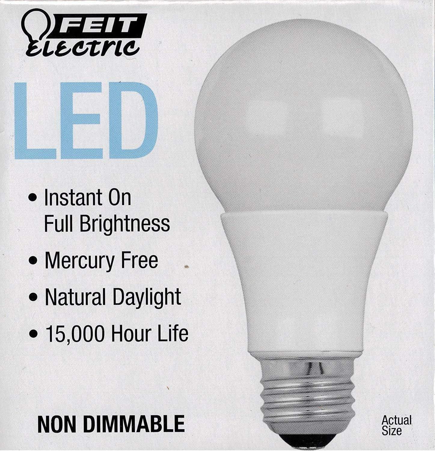 Feit Electric A19 E26 (Medium) LED Bulb Daylight 60 Watt Equivalence 10 pk