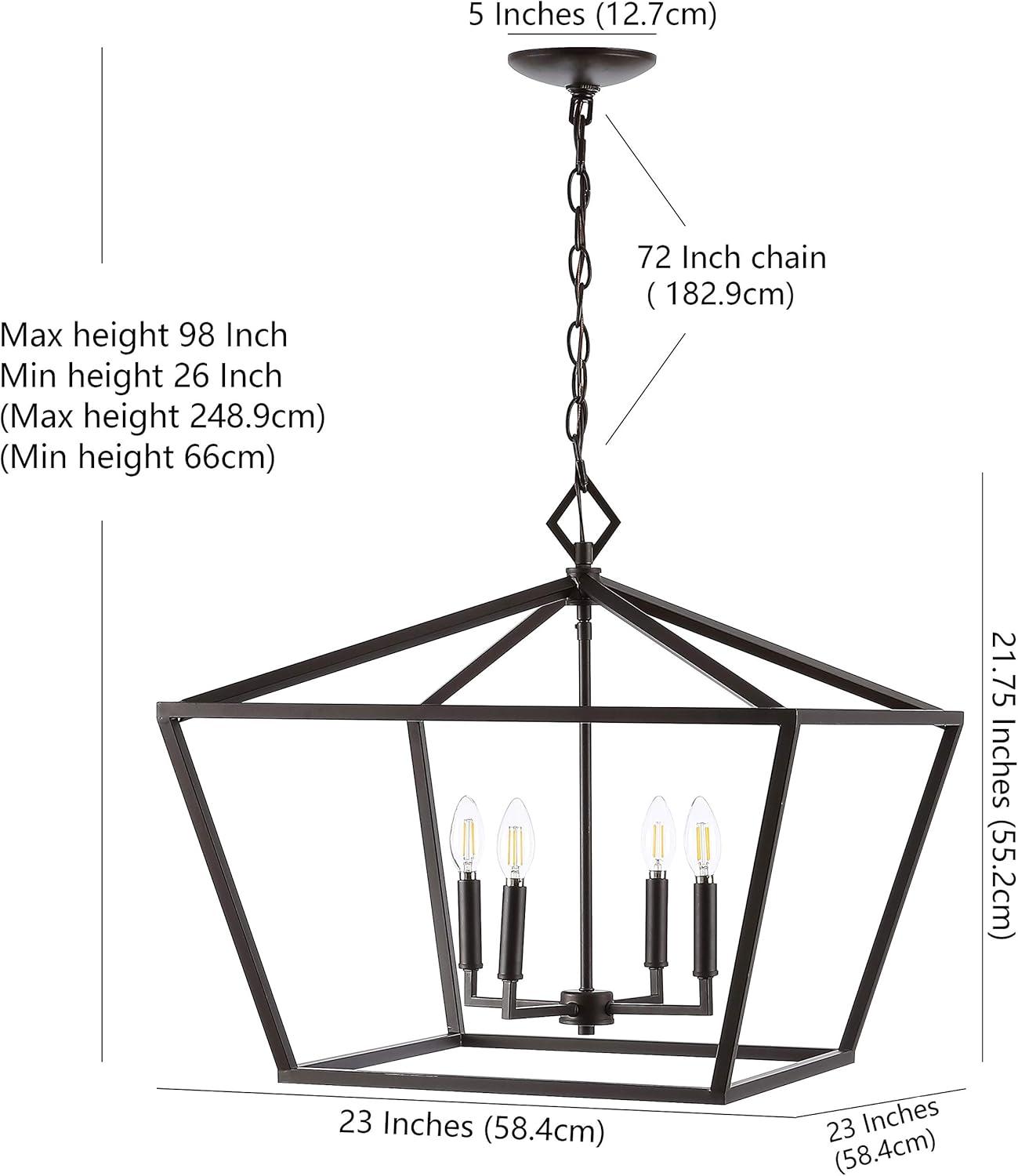 Gatsby Adjustable 98" Rustic Iron LED Lantern Pendant in Oil-Rubbed Bronze